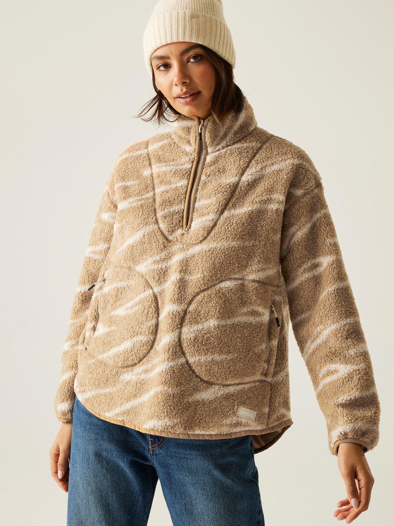 undefined Womens Frankie Borg 1/2 Zip Fleece - Brown