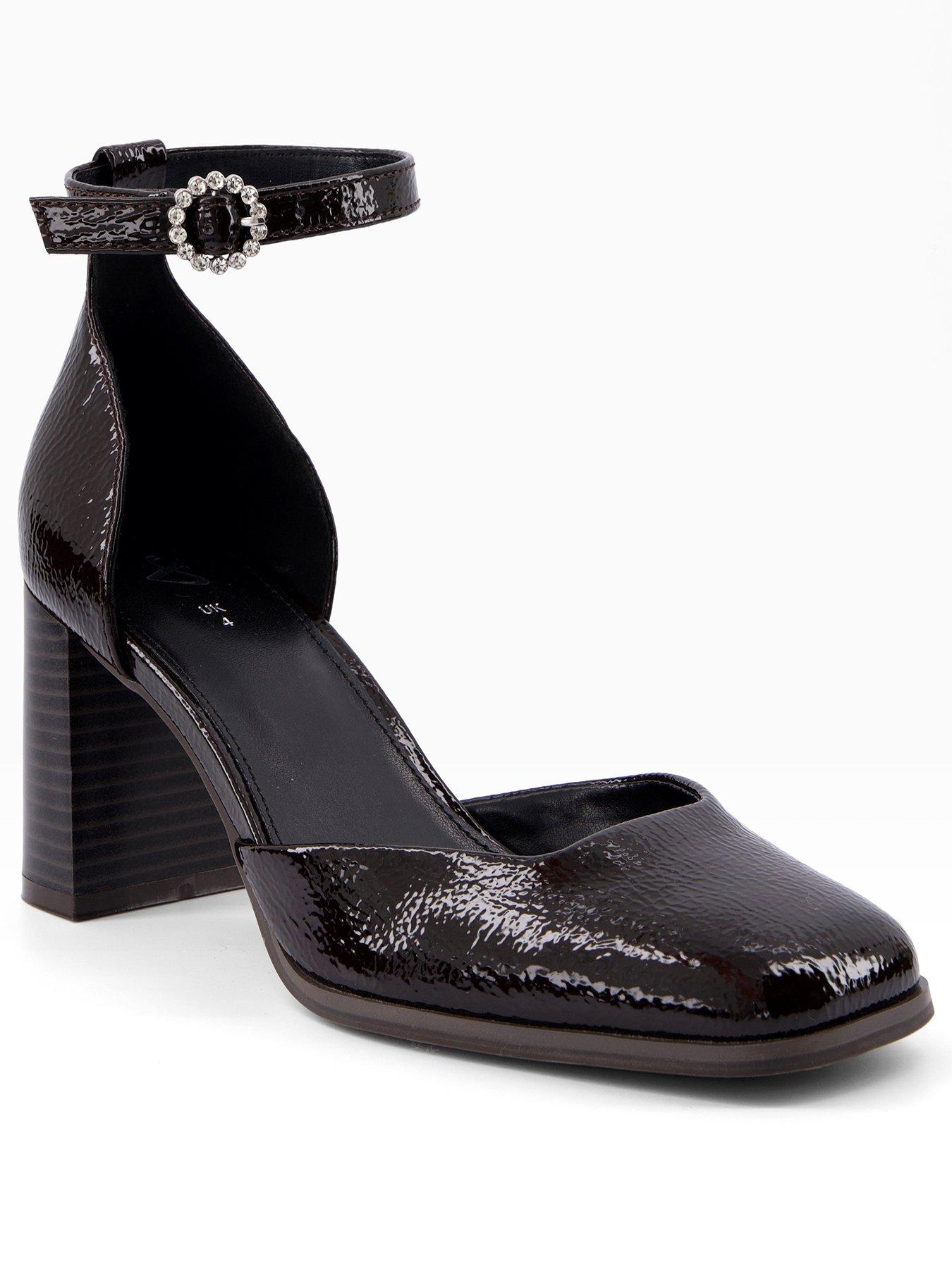  image of the-very-collection-diamante-block-heel-shoe-blackbr-divnbspdiv