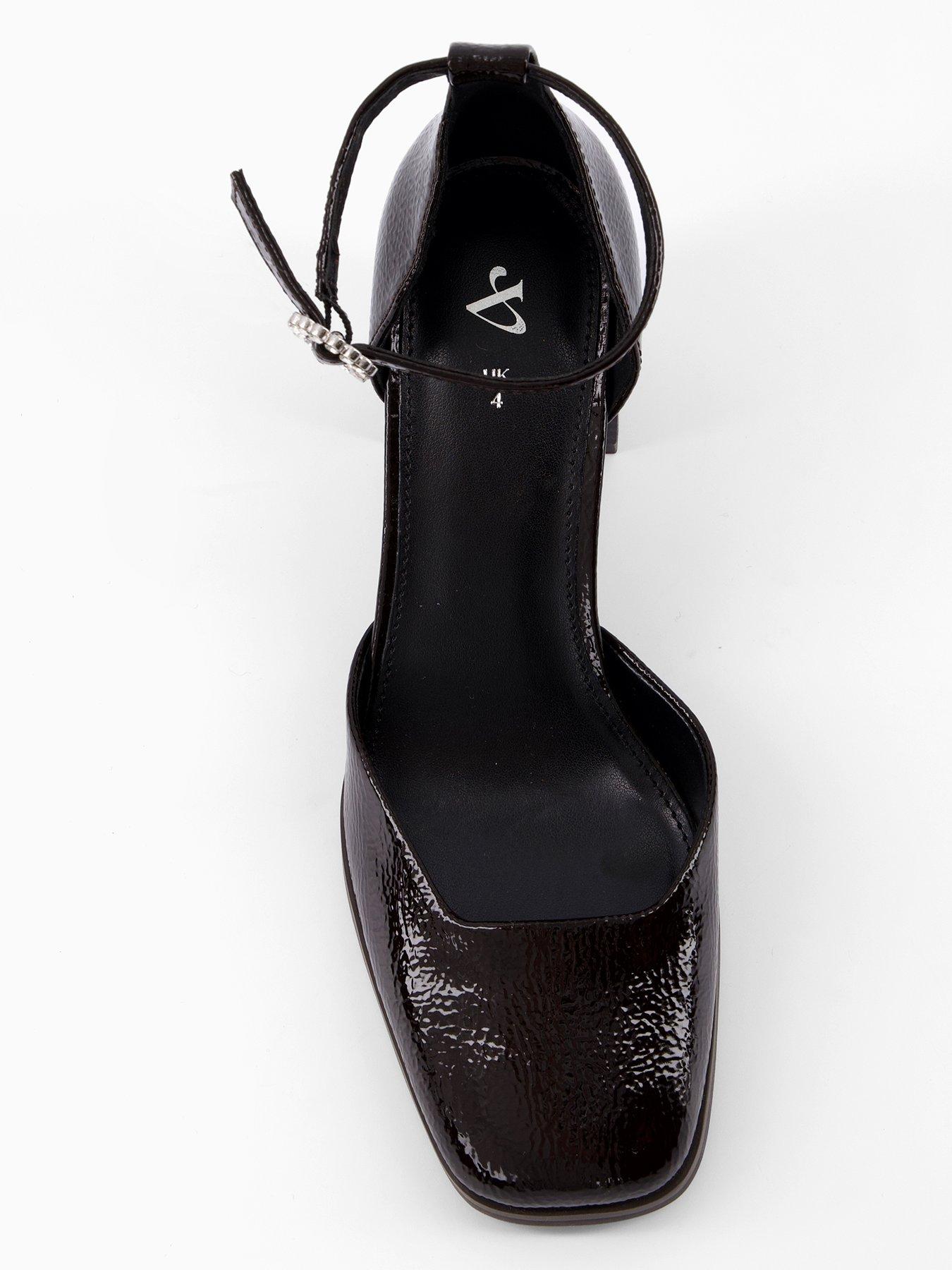  image of the-very-collection-diamante-block-heel-shoe-blackbr-divnbspdiv
