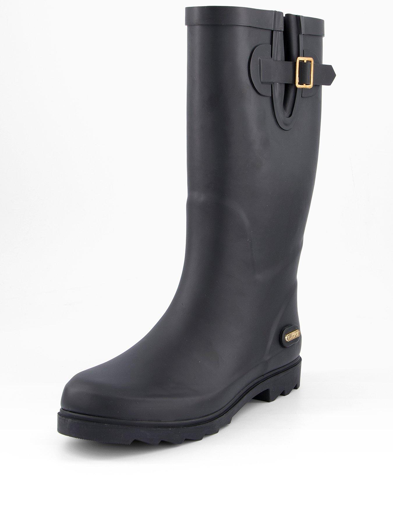 Image 2 of 7 of Elle Sport Tall Wellington Boot With Buckle - Black