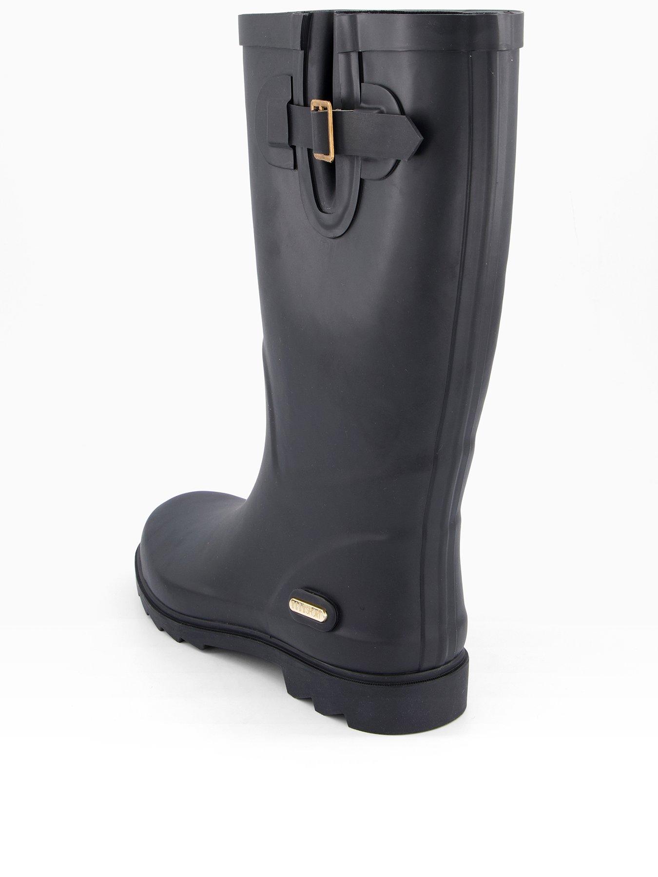  image of elle-sport-tall-wellington-boot-with-buckle-black