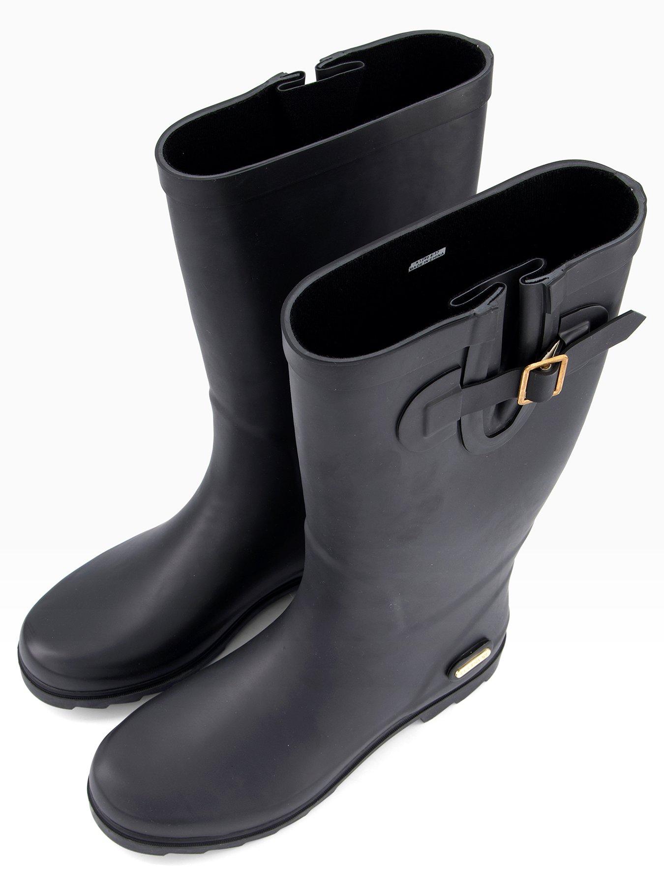 Image 4 of 7 of Elle Sport Tall Wellington Boot With Buckle - Black