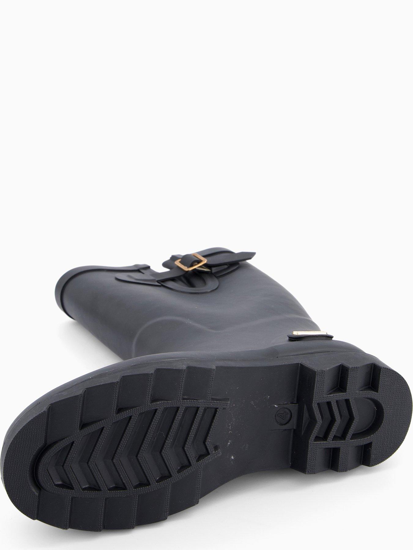  image of elle-sport-tall-wellington-boot-with-buckle-black