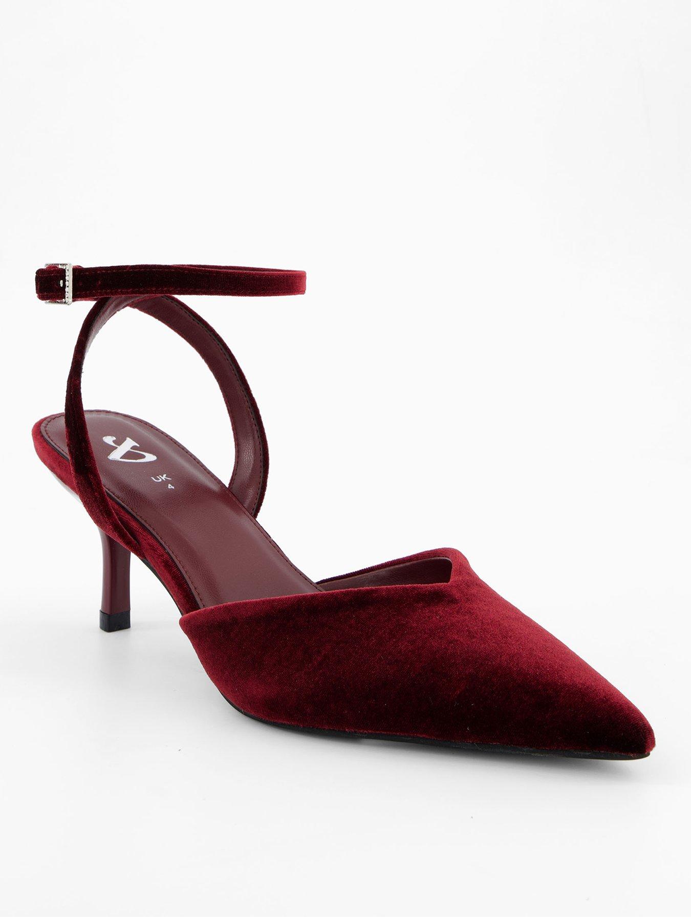 Image 3 of 6 of The Very Collection Pointed Kitten Heel - Burgundy