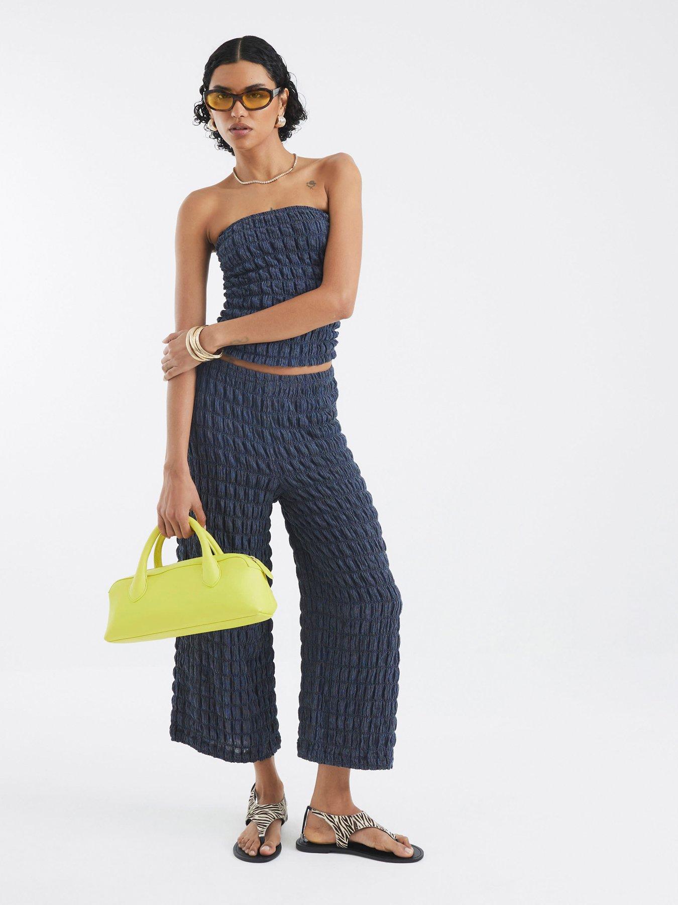 undefined Textured Culotte - Blue