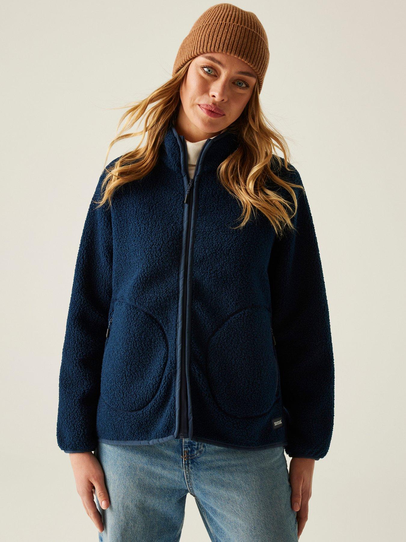 undefined Womens Frankie Borg Full Zip Fleece - Navy