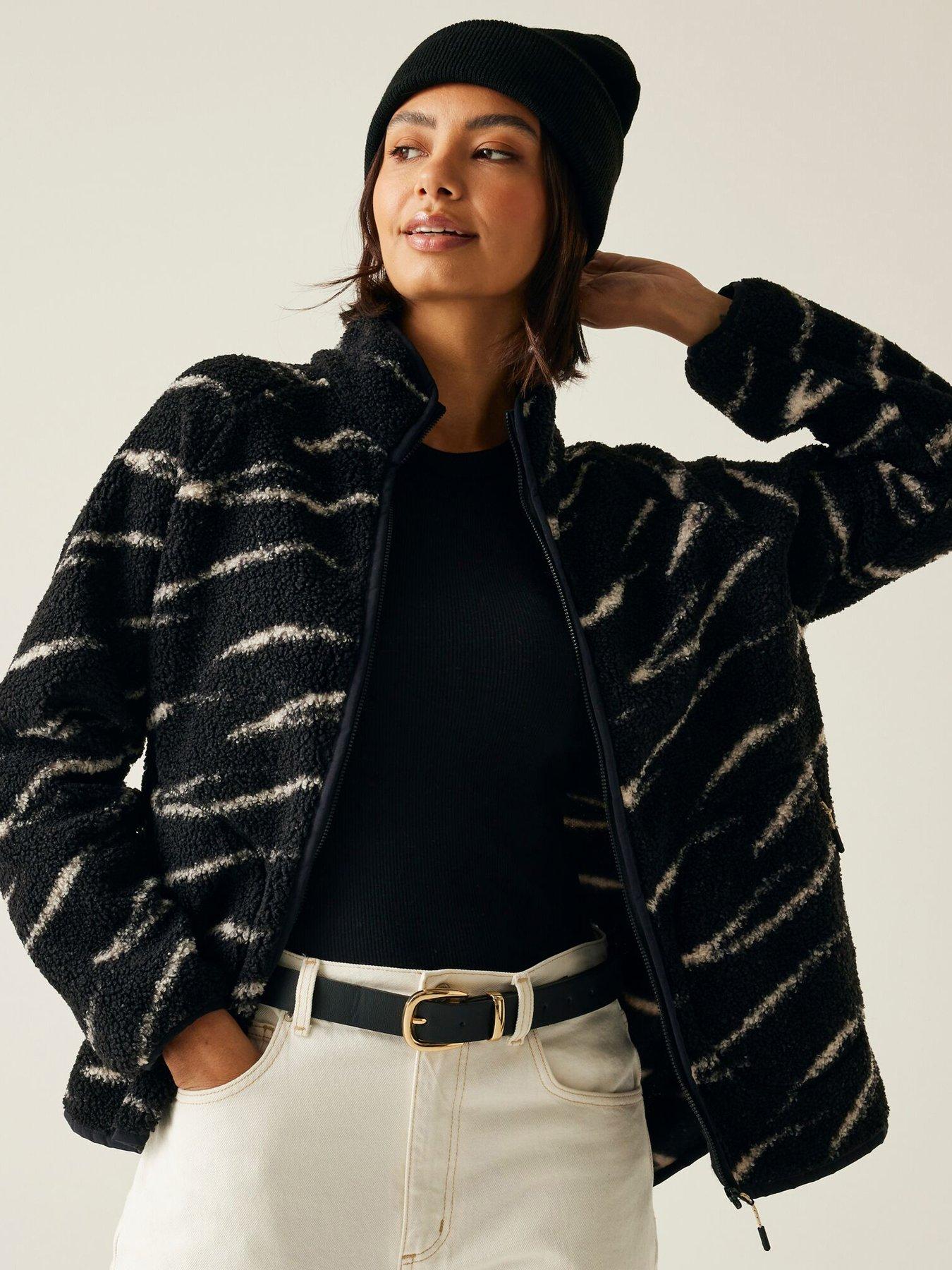 Image 1 of 6 of Regatta Womens Frankie Borg Full Zip Fleece - Black