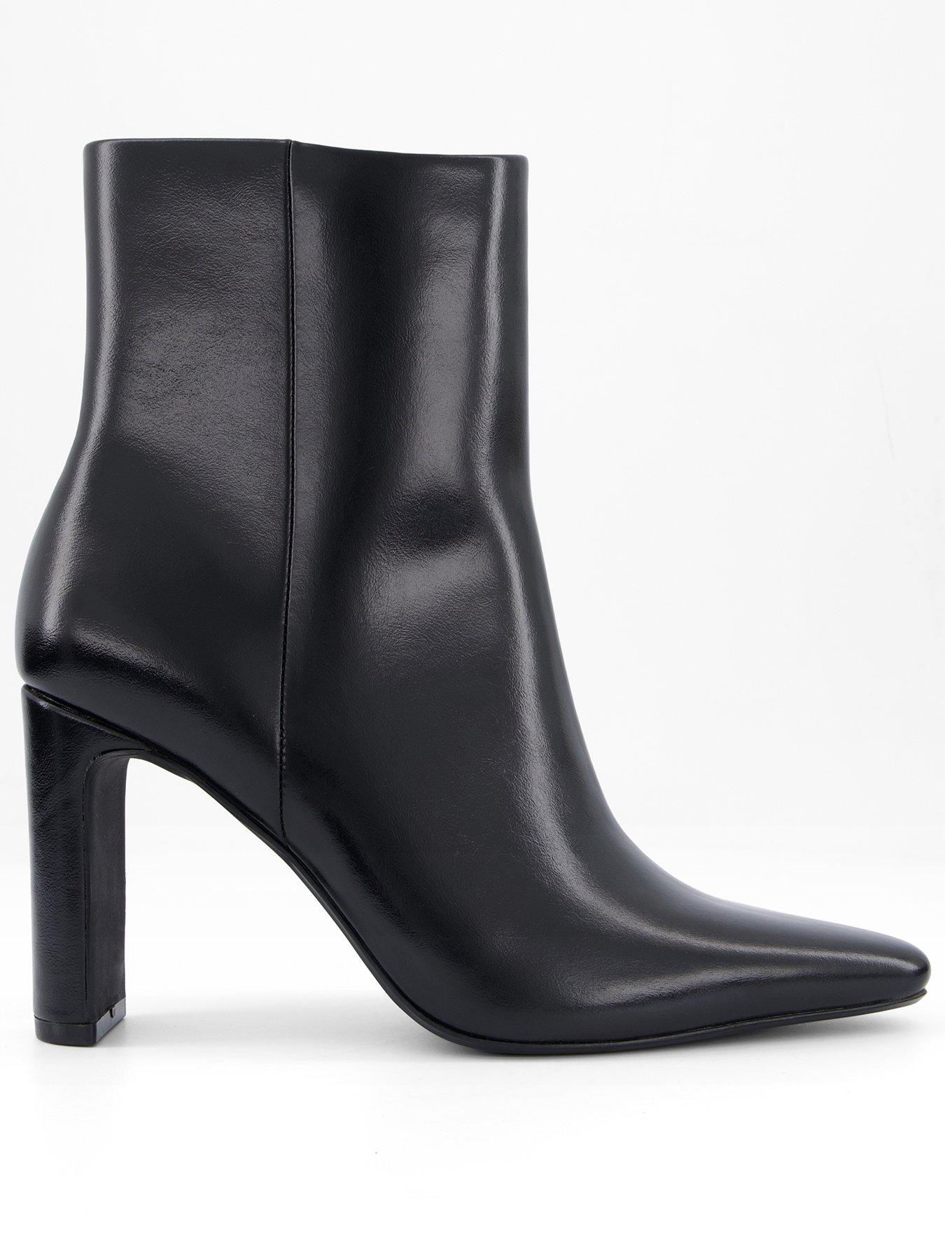 front image of the-very-collection-heeled-boots-black