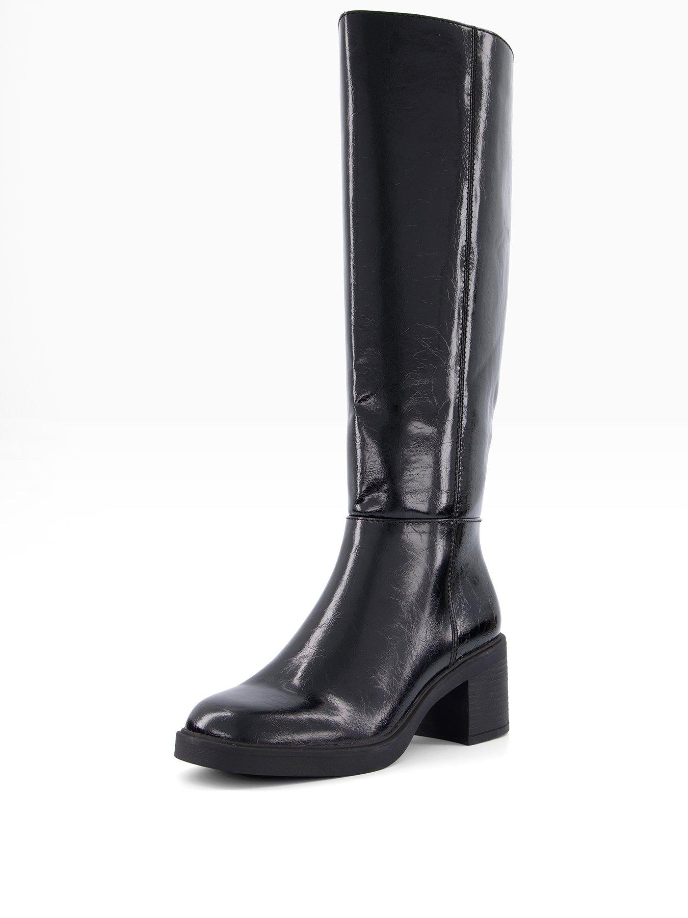 Image 2 of 7 of The Very Collection Block Heel Knee Boots - Black