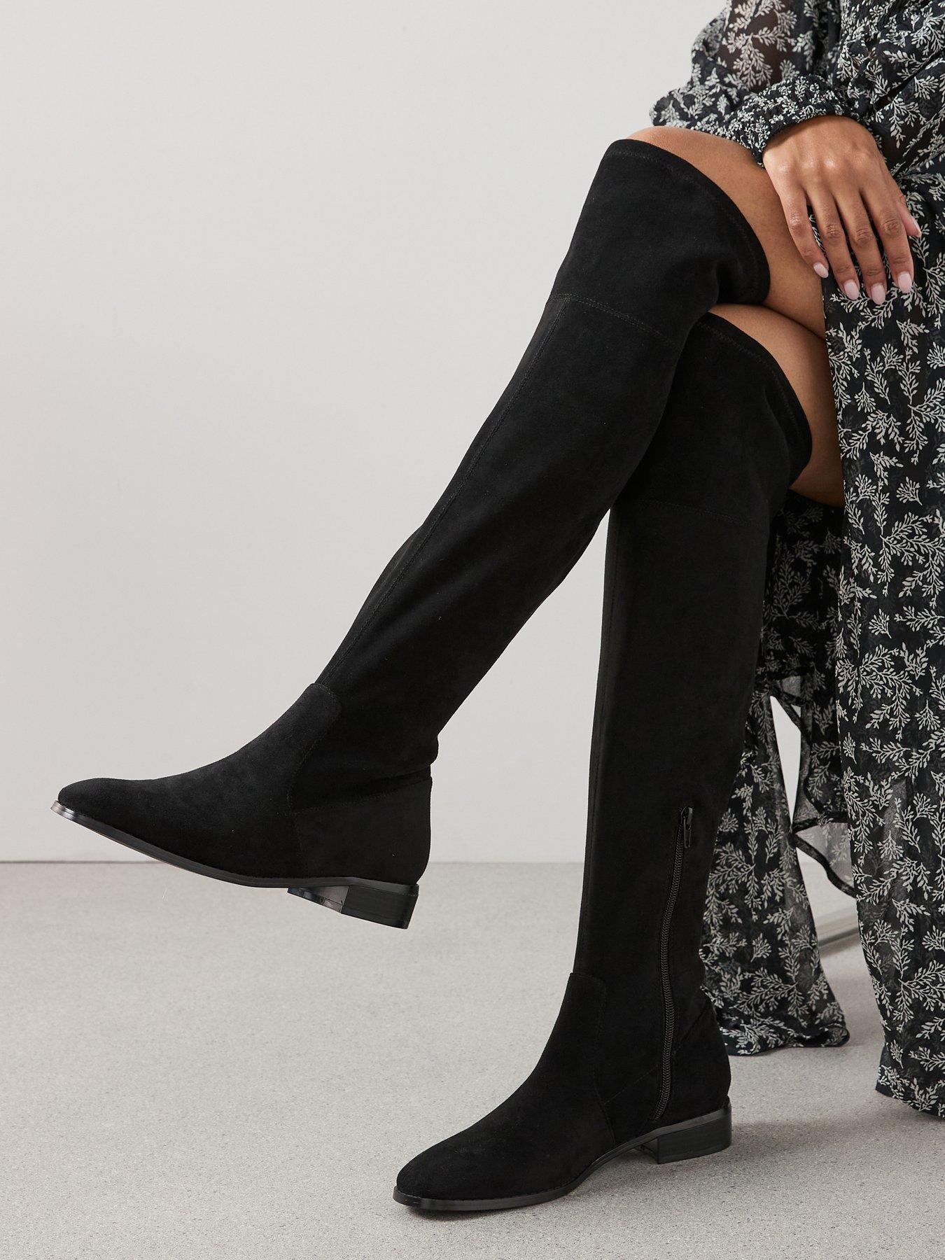 The Very Collection Over Knee Almond Toe Boot - Green