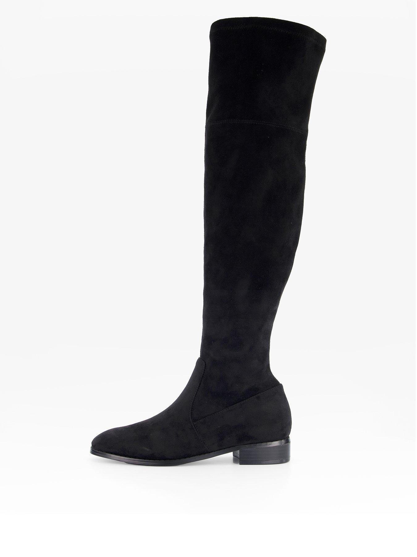 stillFront image of the-very-collection-over-knee-almond-toe-boot-black
