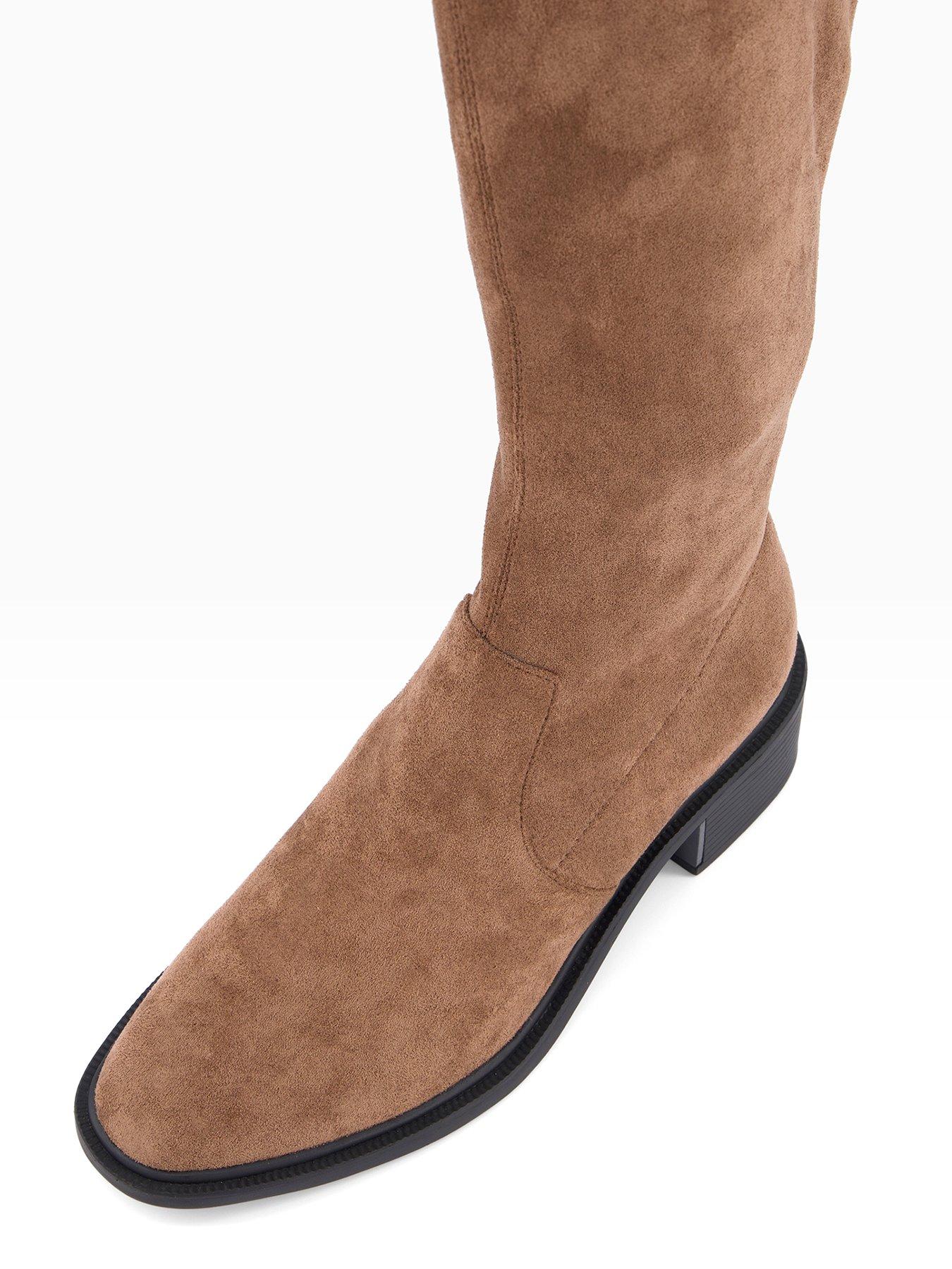  image of the-very-collection-flat-over-knee-boot-dark-taupe