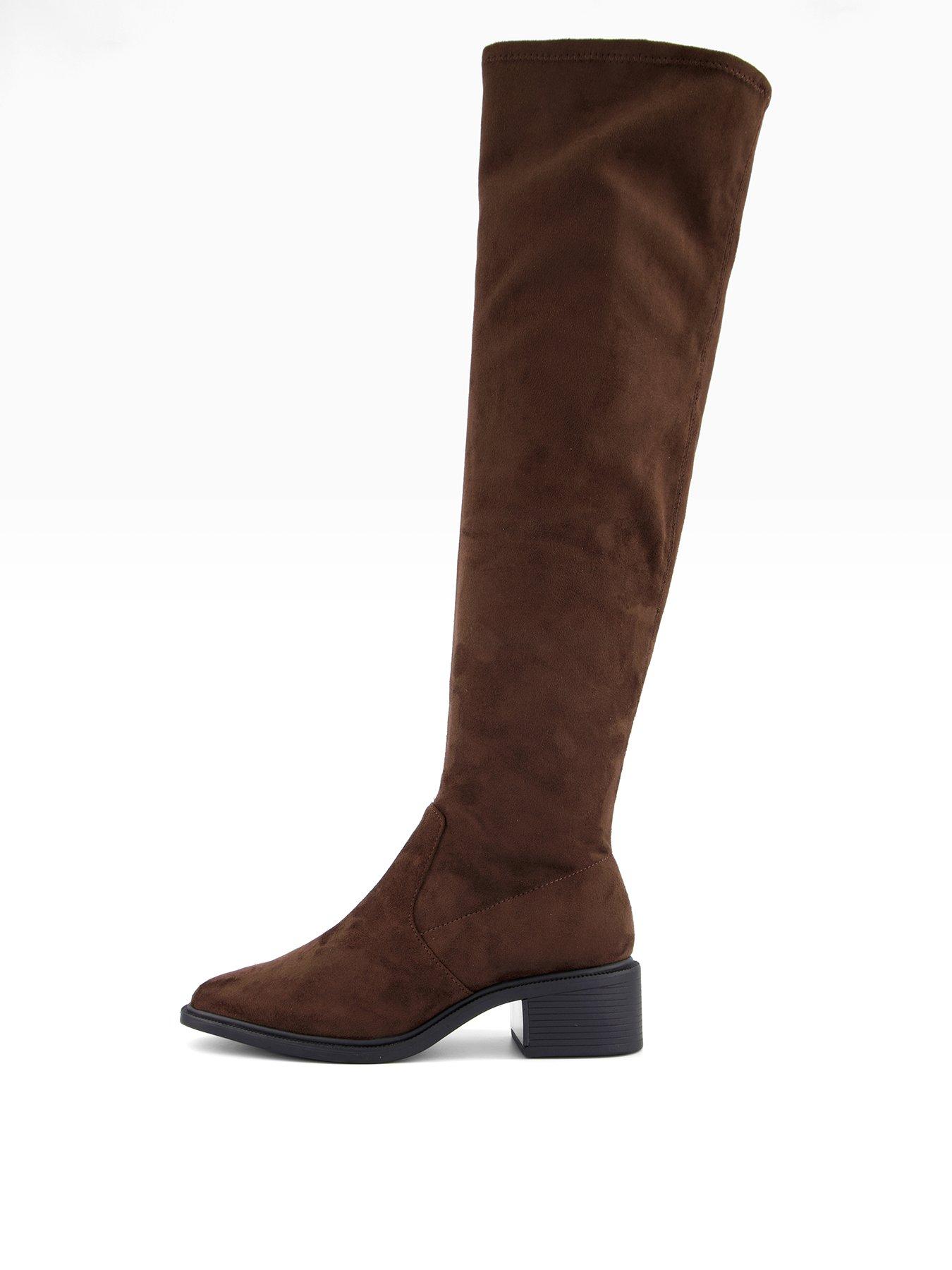 The Very Collection Wide Fit Flat Over Knee Boot - Brown
