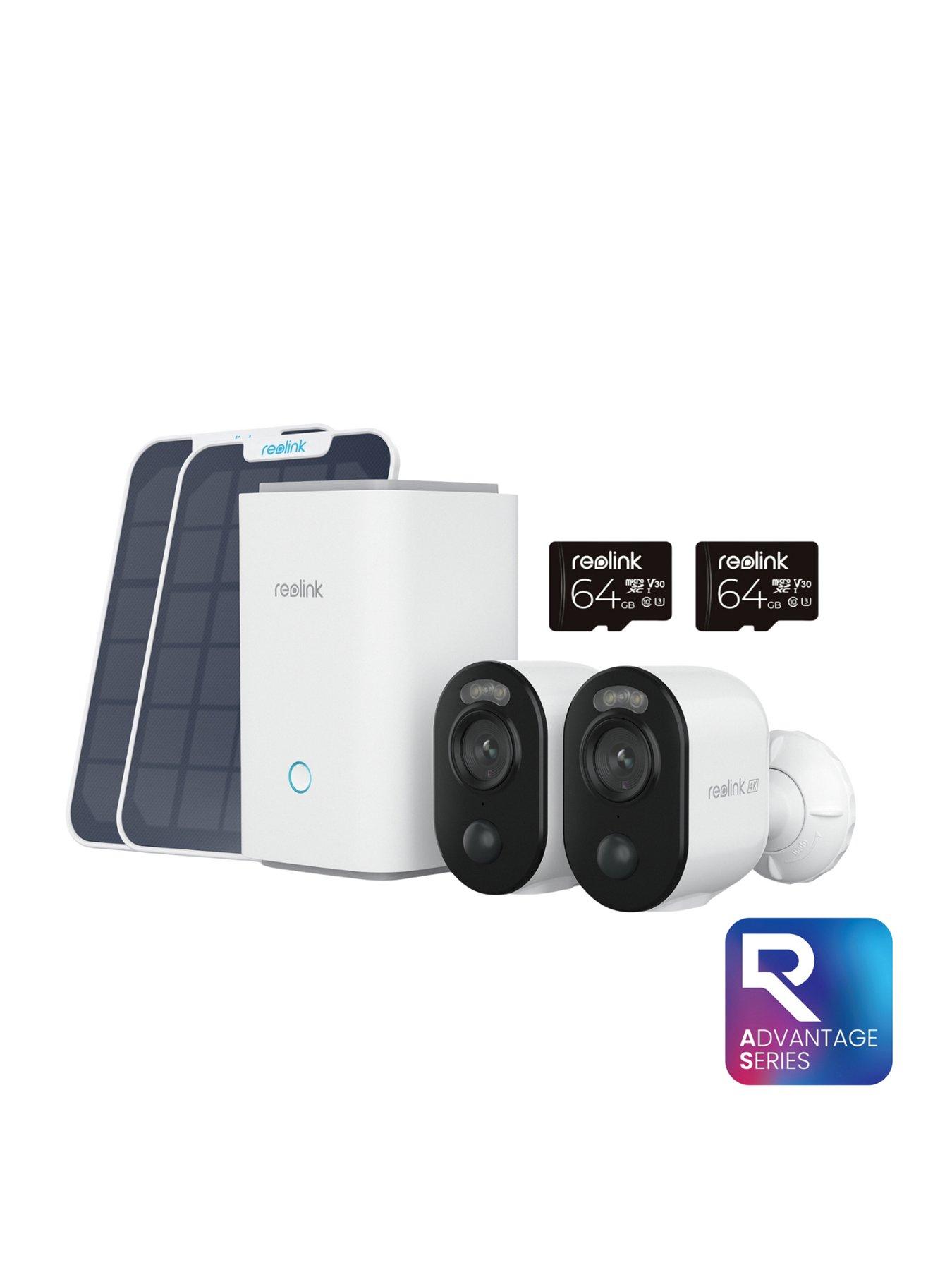 Reolink 4K Security System, 128GB microSD Card, Smart Detection, Hub1 with 2× Argus Series B350  &  Solar Panel + 128GB