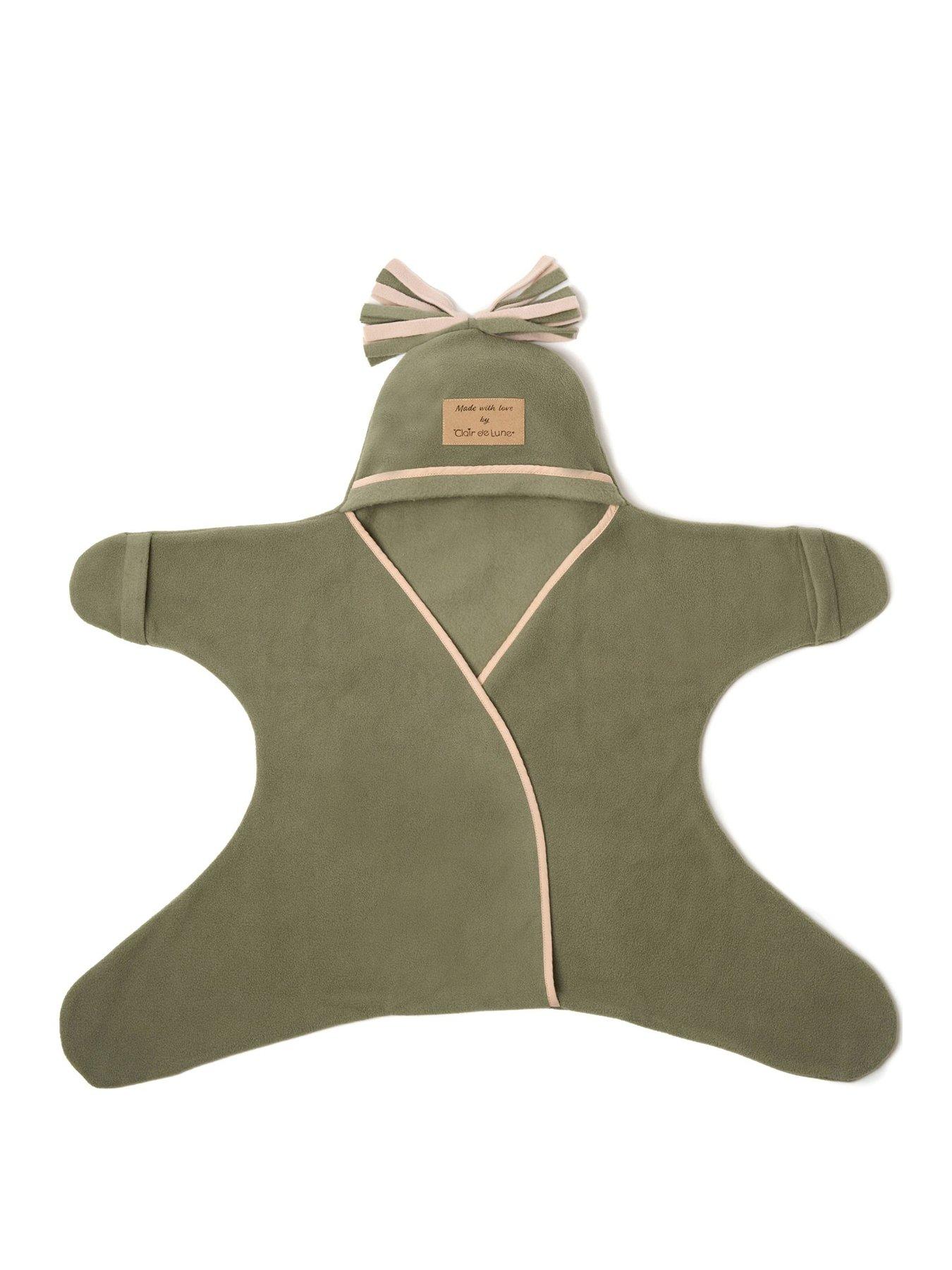 Image 1 of 4 of Clair De Lune Star Fleece Wrap 0-6 Months - Sage Green