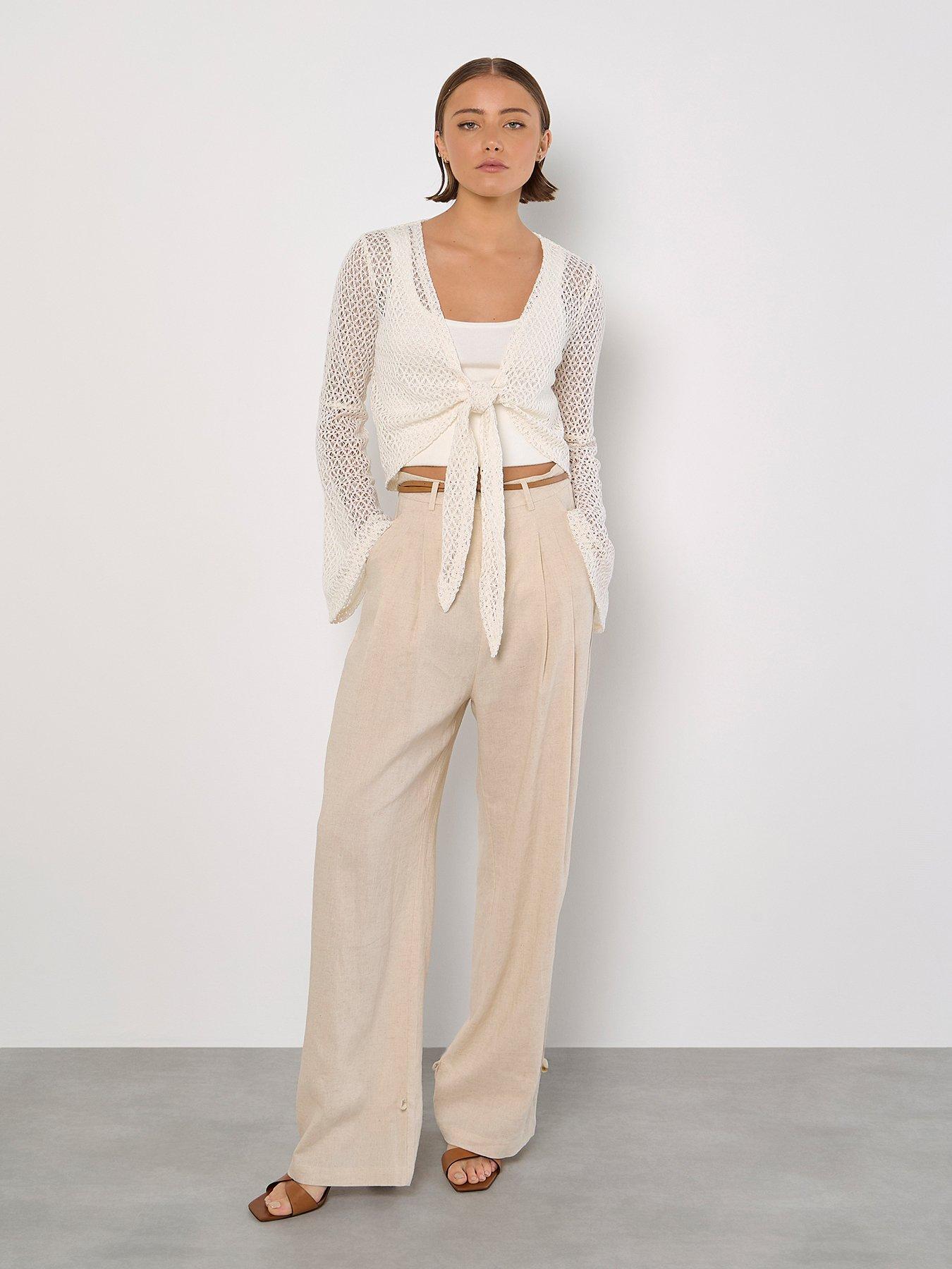  image of apricot-crochet-mesh-bell-slv-cardigan