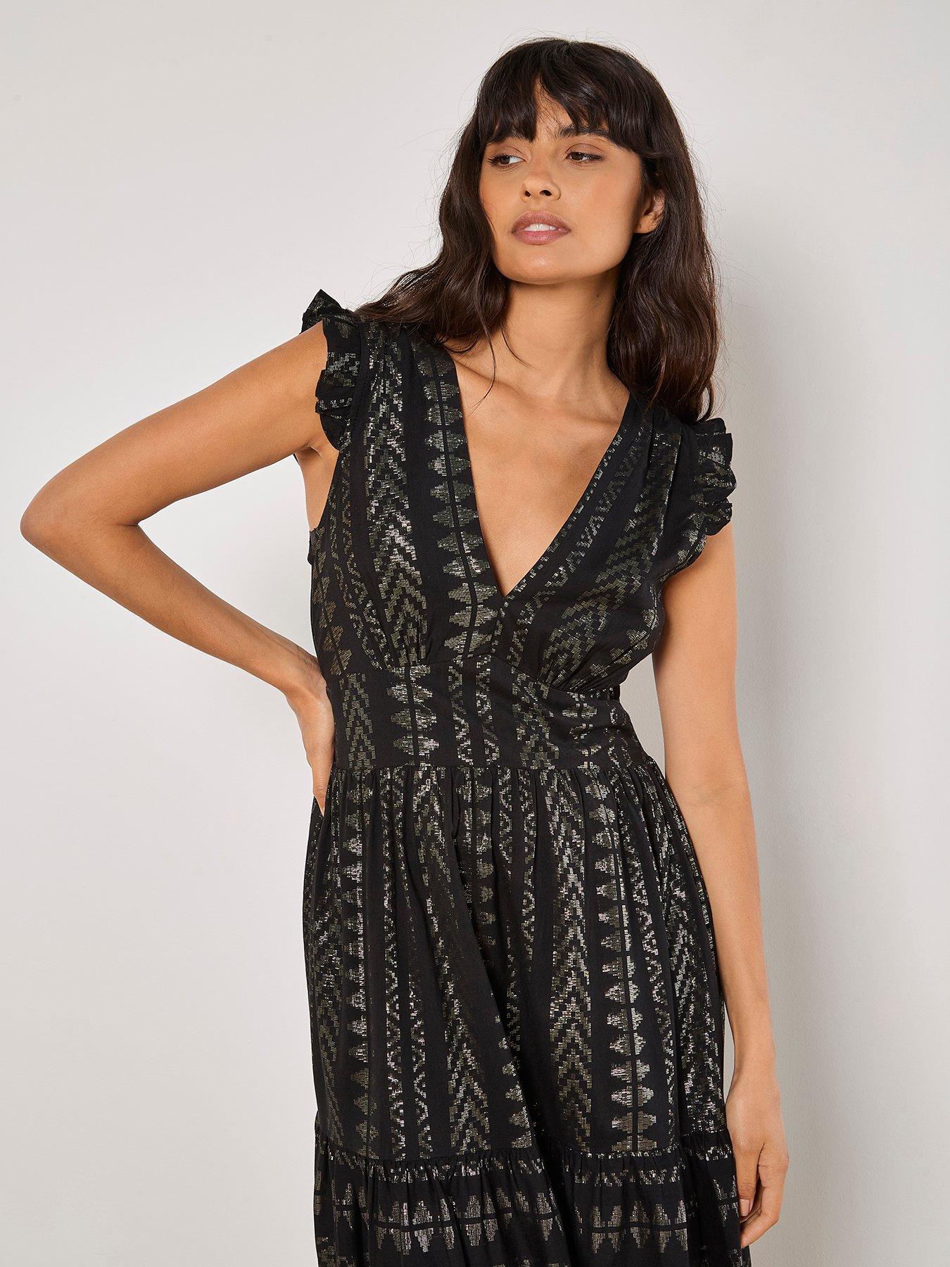 apricot black dress Sheer Luck Uma Black & Apricot Tulle Ruffled Slim-fit Strapless Dress –  CHINASQUAD main image 0