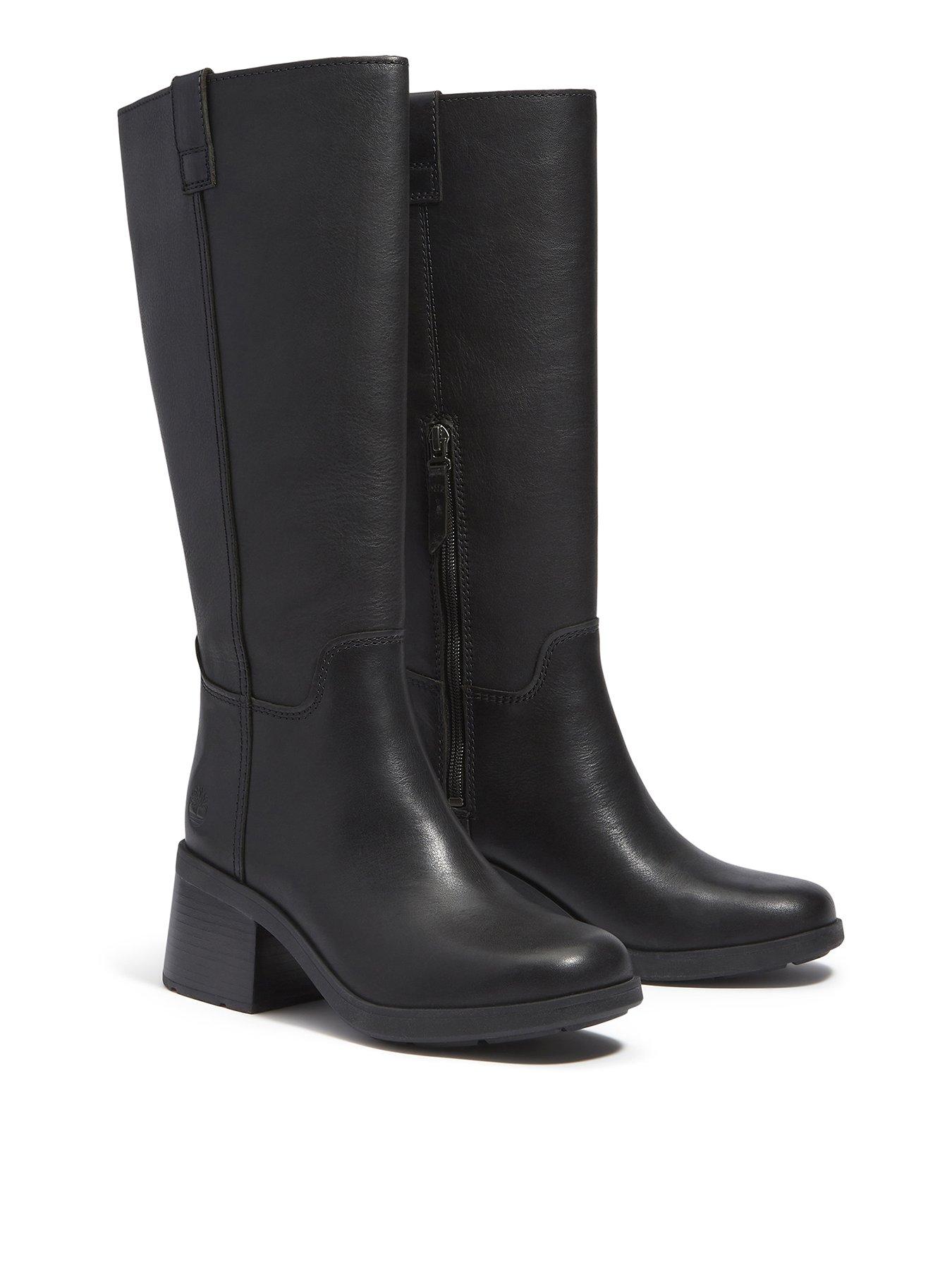  image of timberland-bellevaux-tall-zip-up-boot-full-grain-black