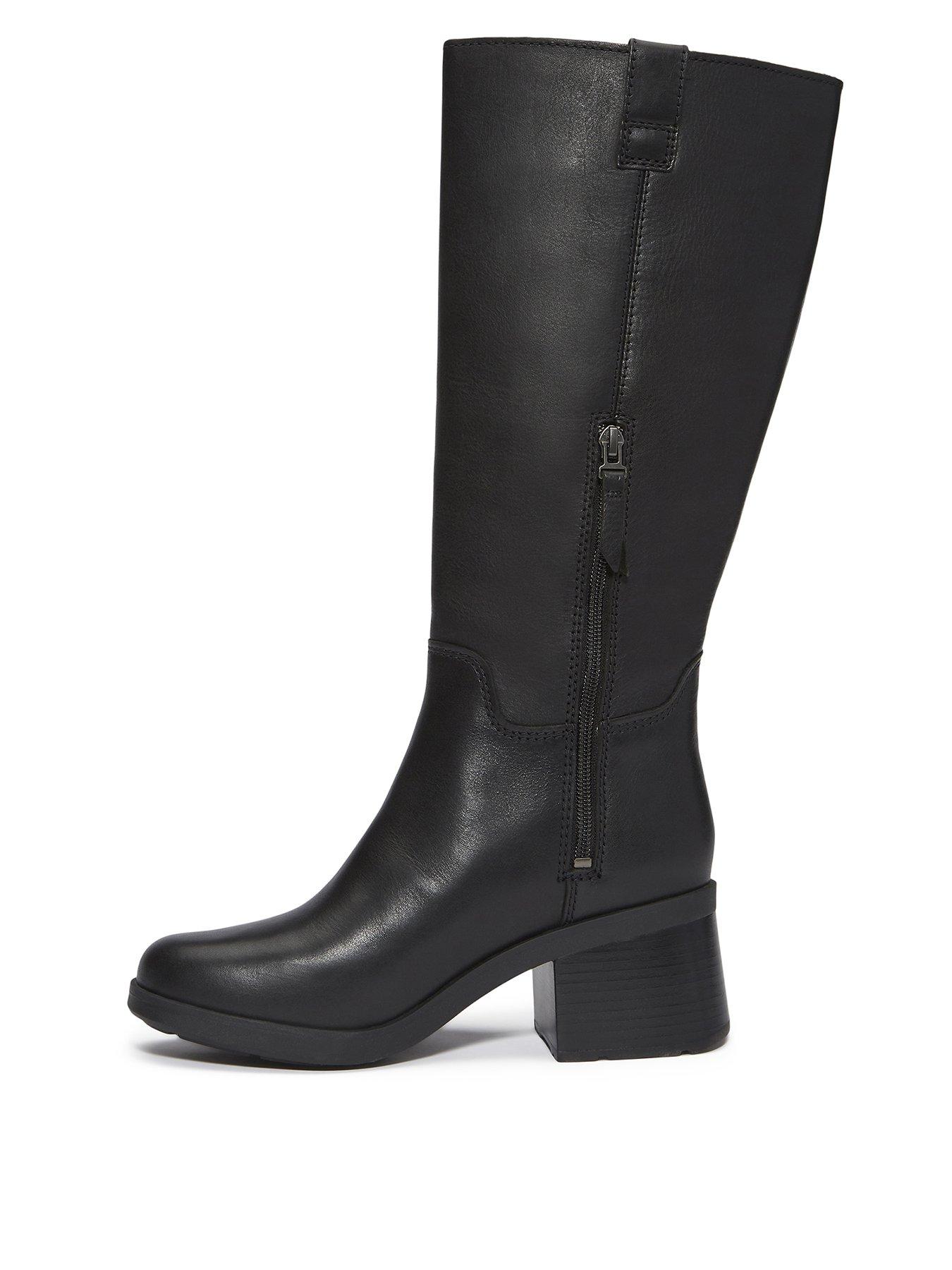  image of timberland-bellevaux-tall-zip-up-boot-full-grain-black