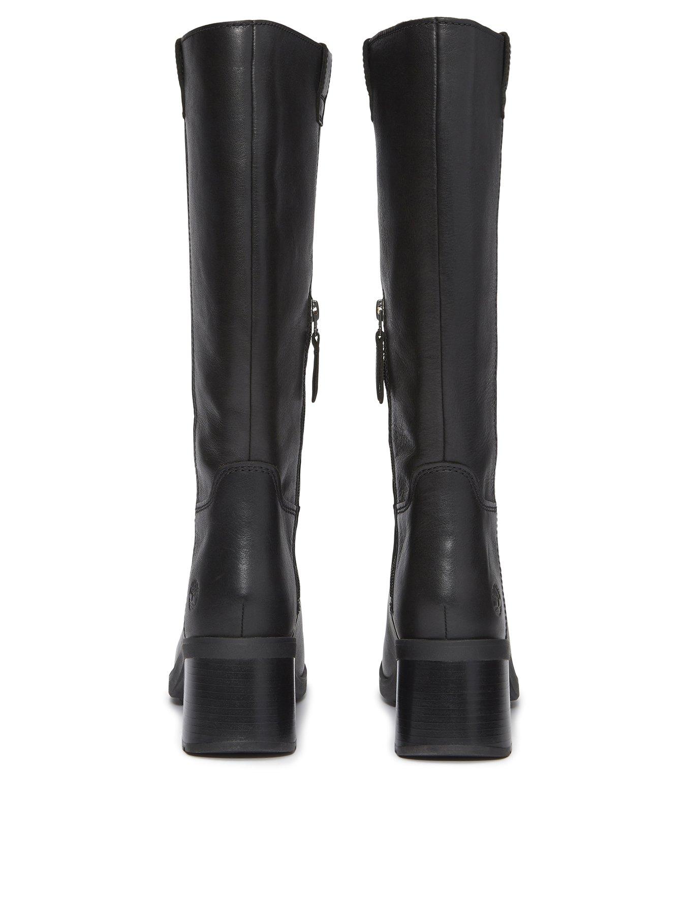  image of timberland-bellevaux-tall-zip-up-boot-full-grain-black