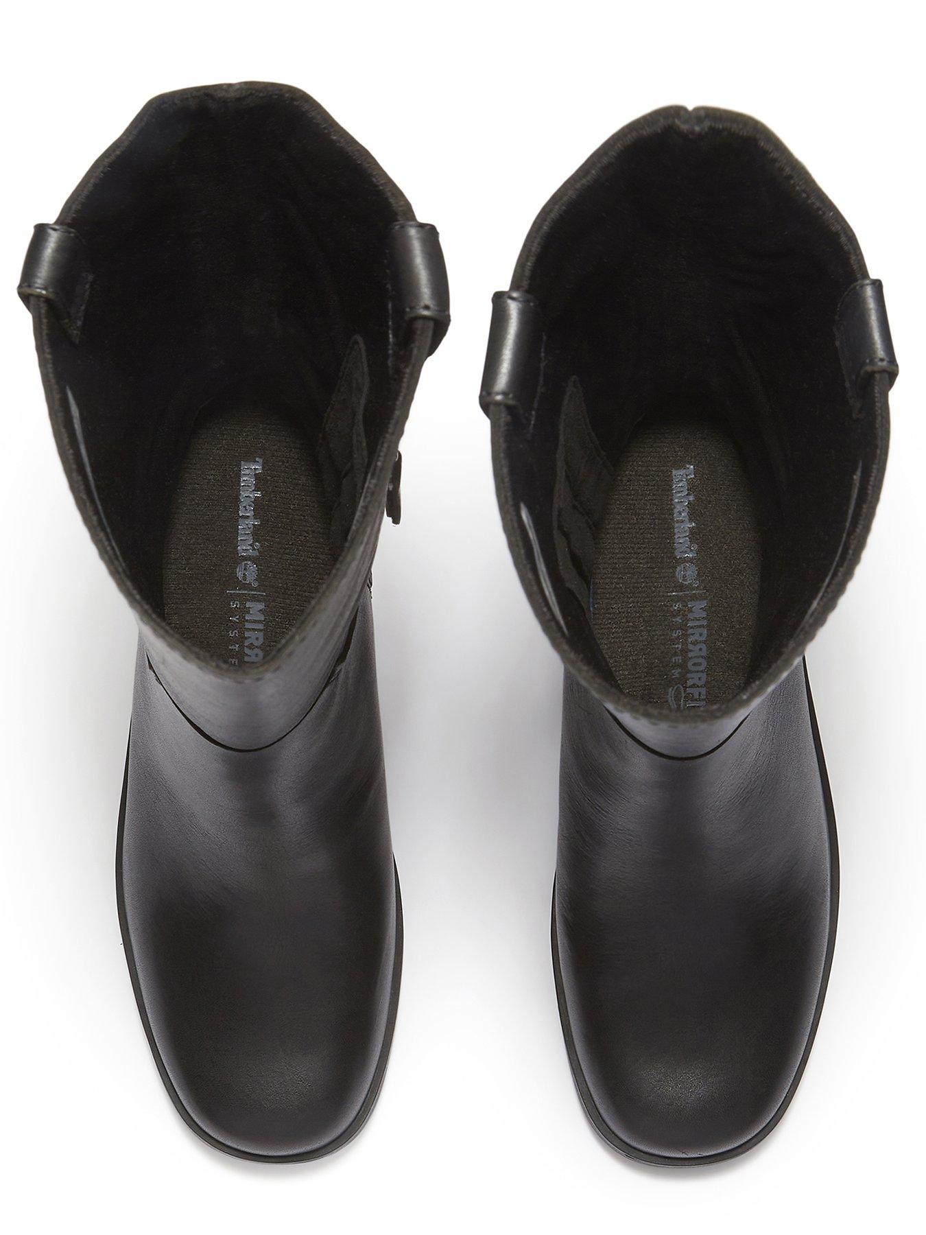  image of timberland-bellevaux-tall-zip-up-boot-full-grain-black