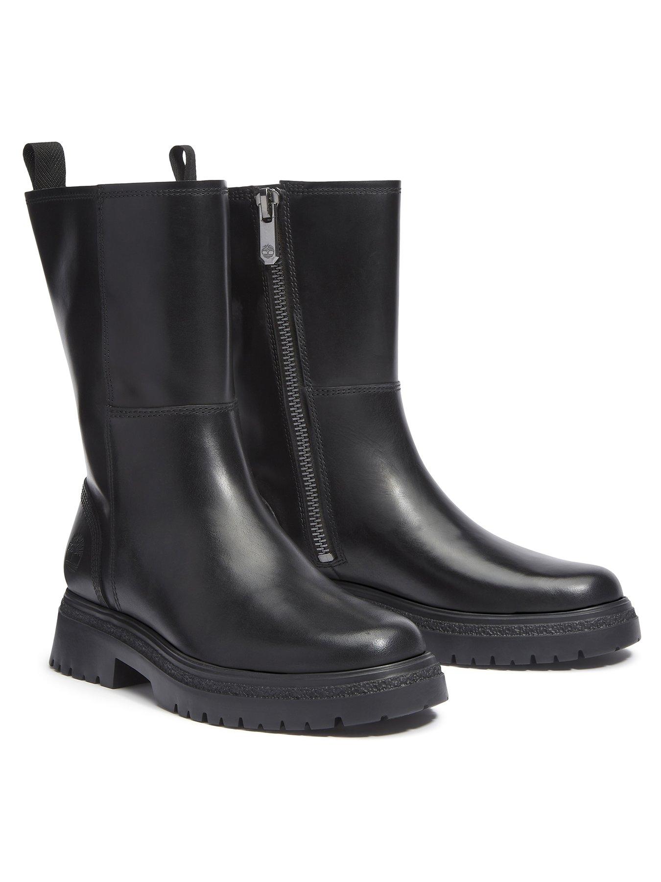  image of timberland-cambria-valley-tall-zip-up-boot-full-grain-black