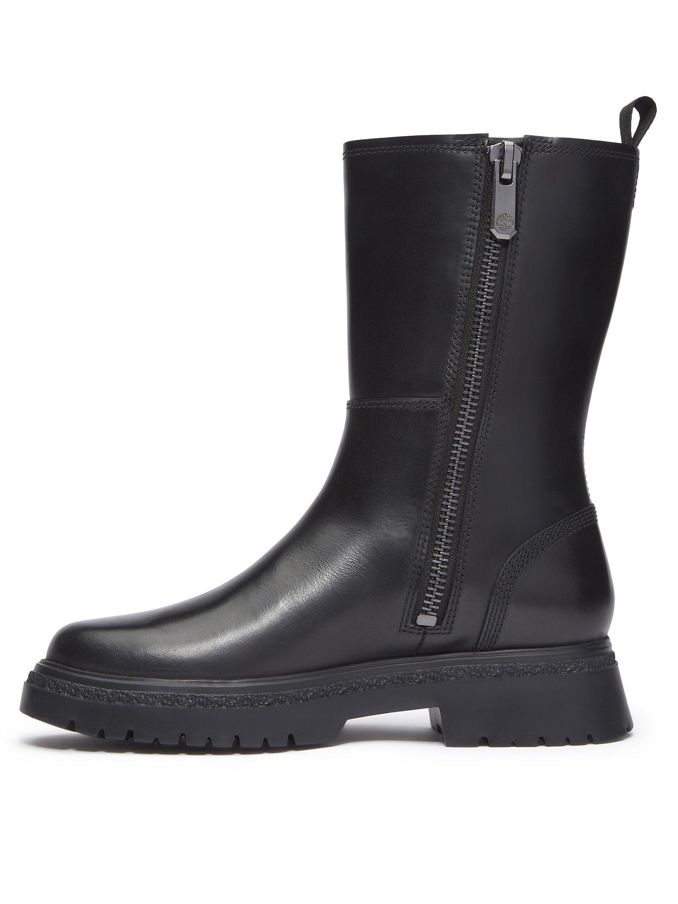 Timberland Cambria Valley Calf Zip Up Leahter Boot - Black Full Grain