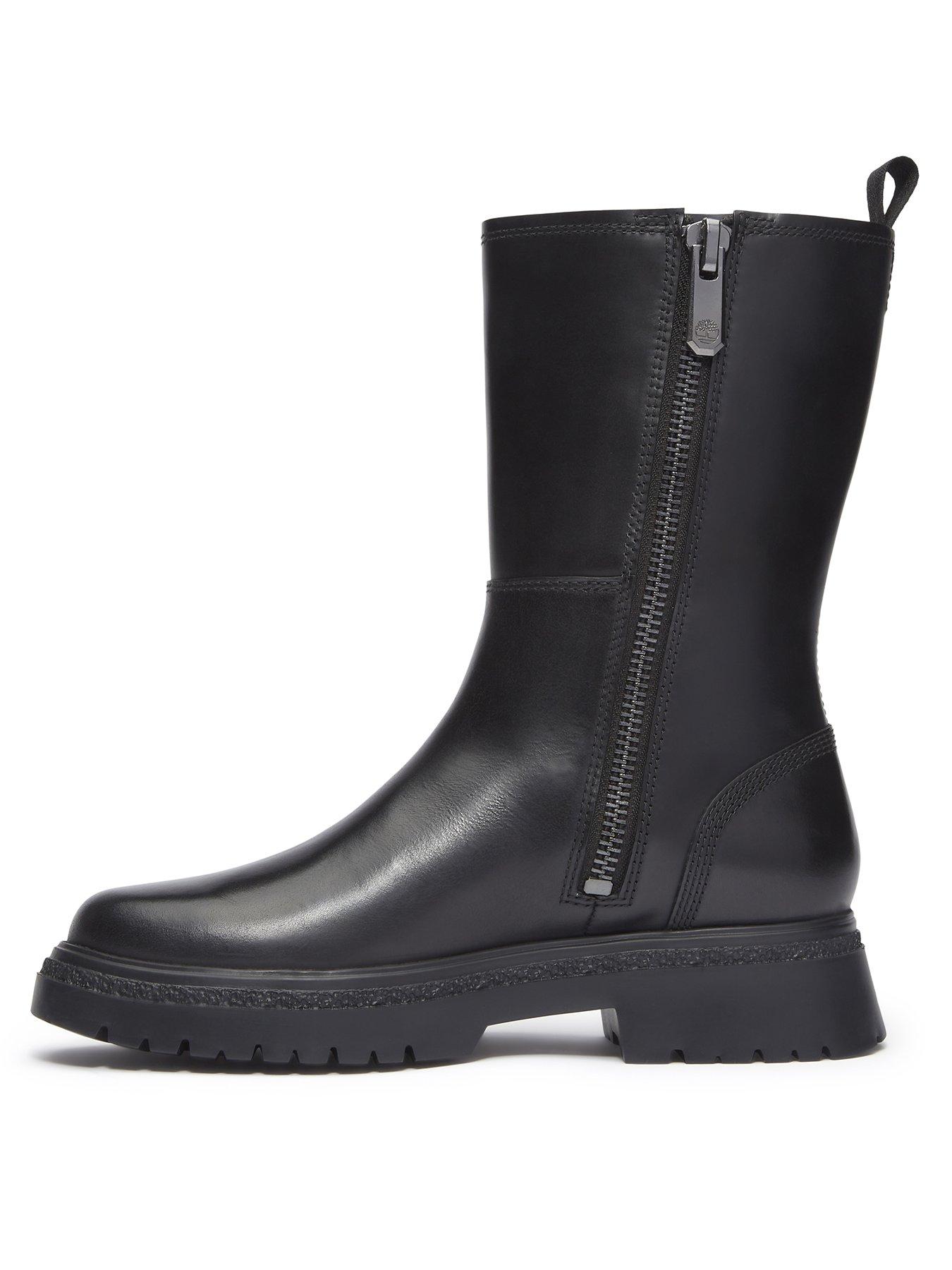  image of timberland-cambria-valley-tall-zip-up-boot-full-grain-black