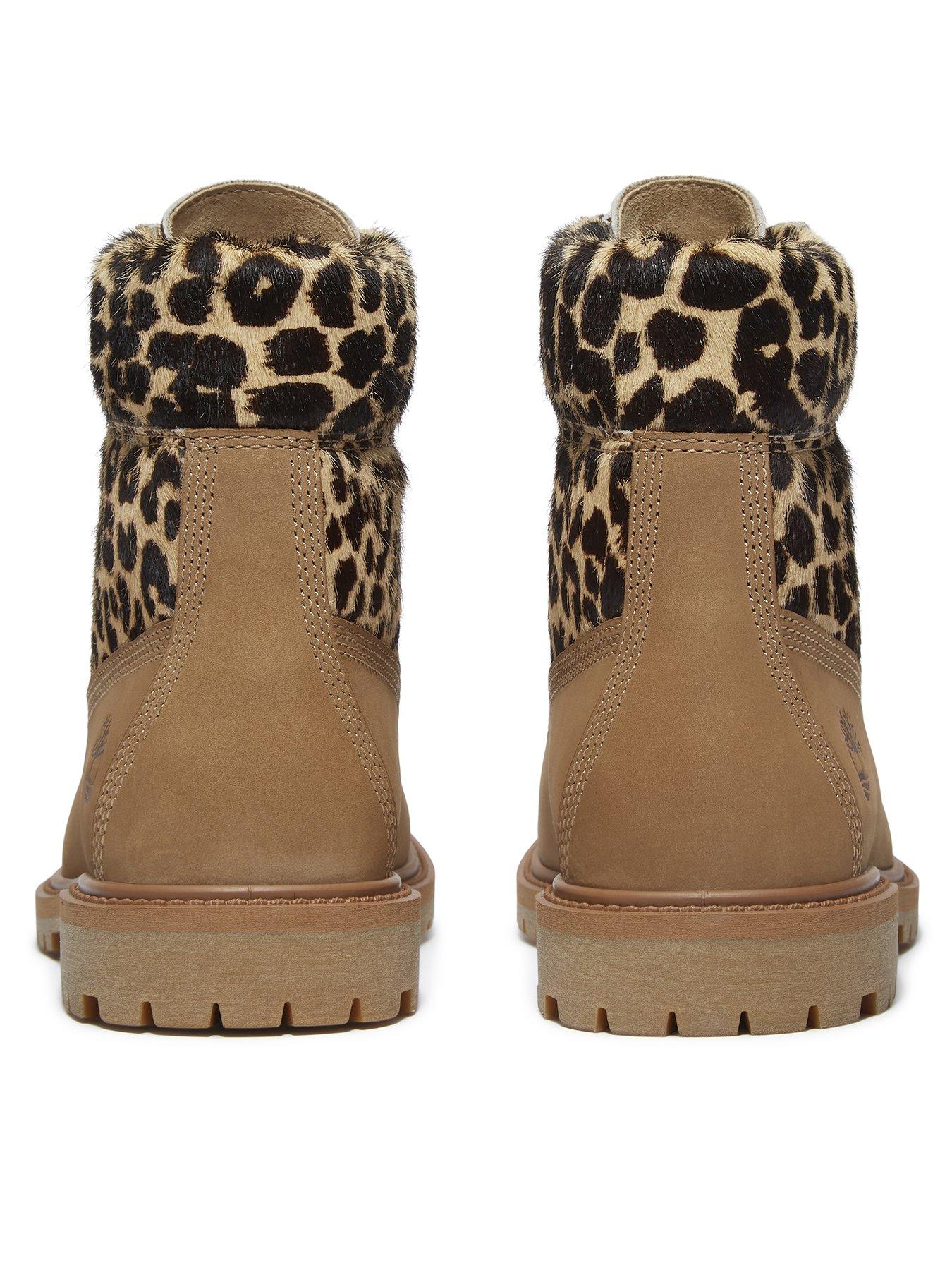 Image 3 of 7 of Timberland Preium 6 Inch Leopard Print Lace-up Boot - Beige