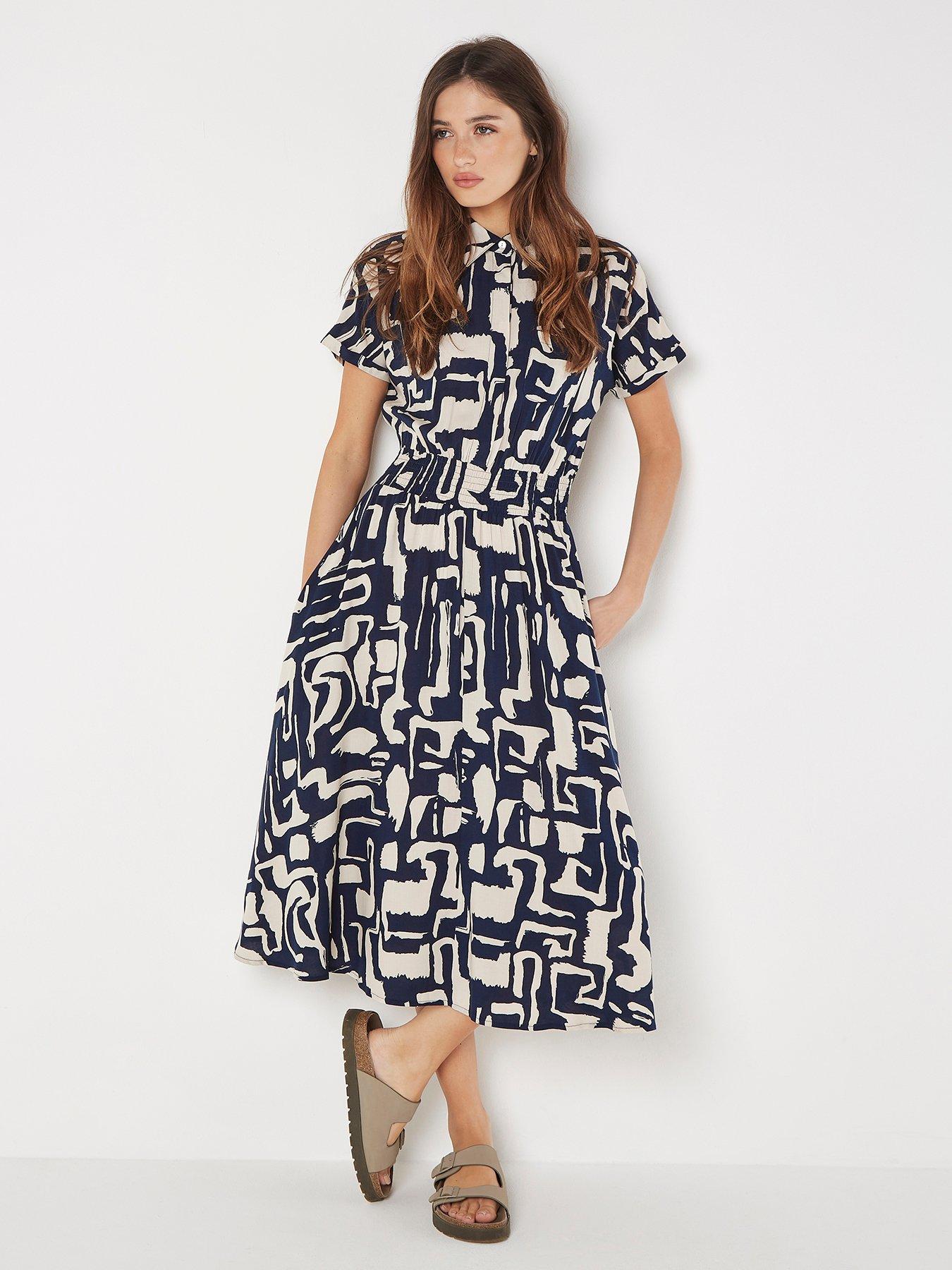 undefined Grecian Geo Shirt Midaxi Dress