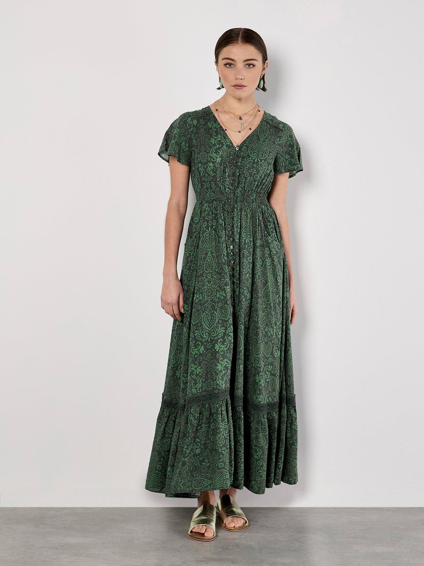 Apricot Dreamcatcher Print Maxi Dress - Green | Littlewoods