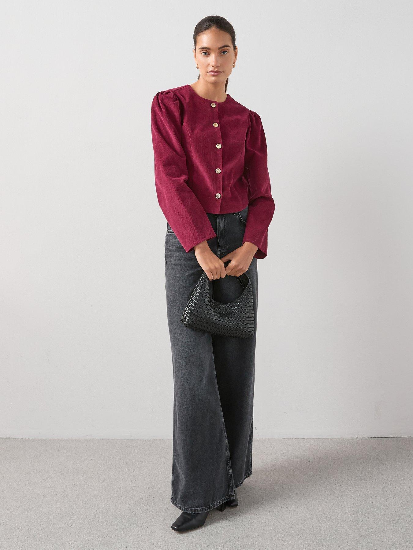 Image 3 of 6 of The Very Collection Embroidered Cord Jacket - Black