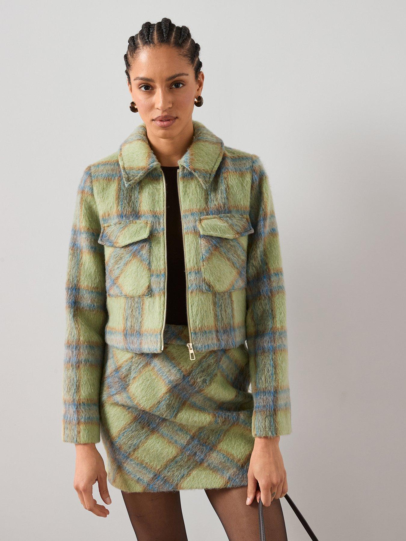 The Very Collection Check Collared Jacket - Green