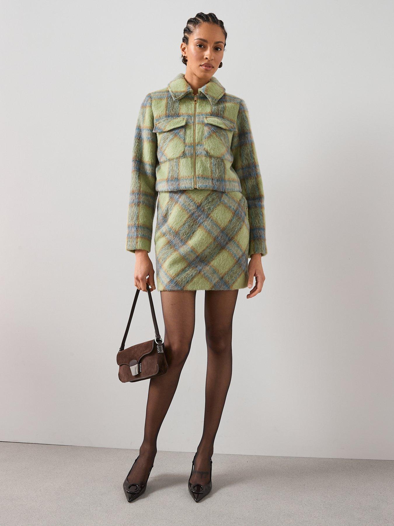 Image 5 of 6 of V by Very Check Collared Jacket - Green