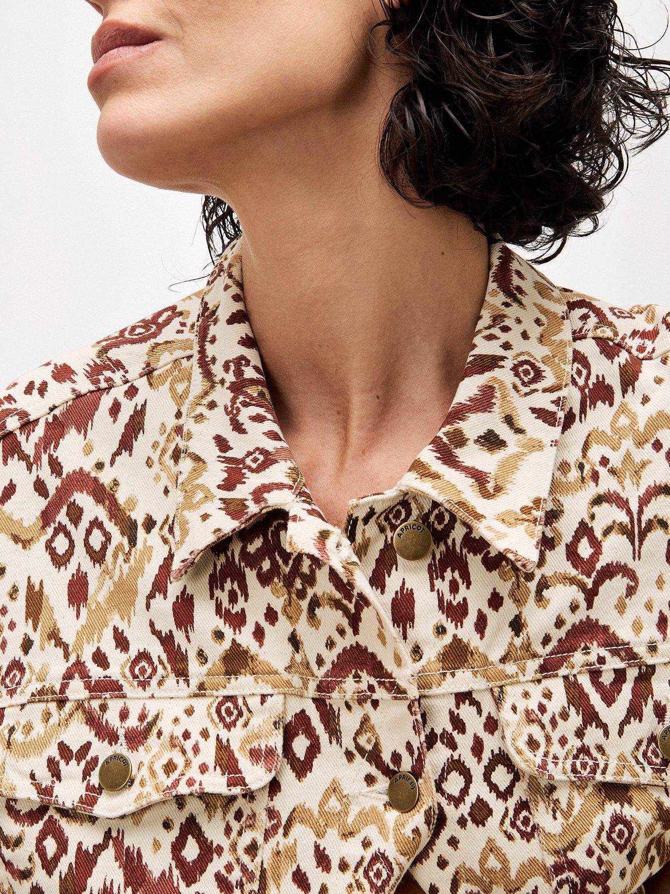  image of apricot-ikat-denim-jacket