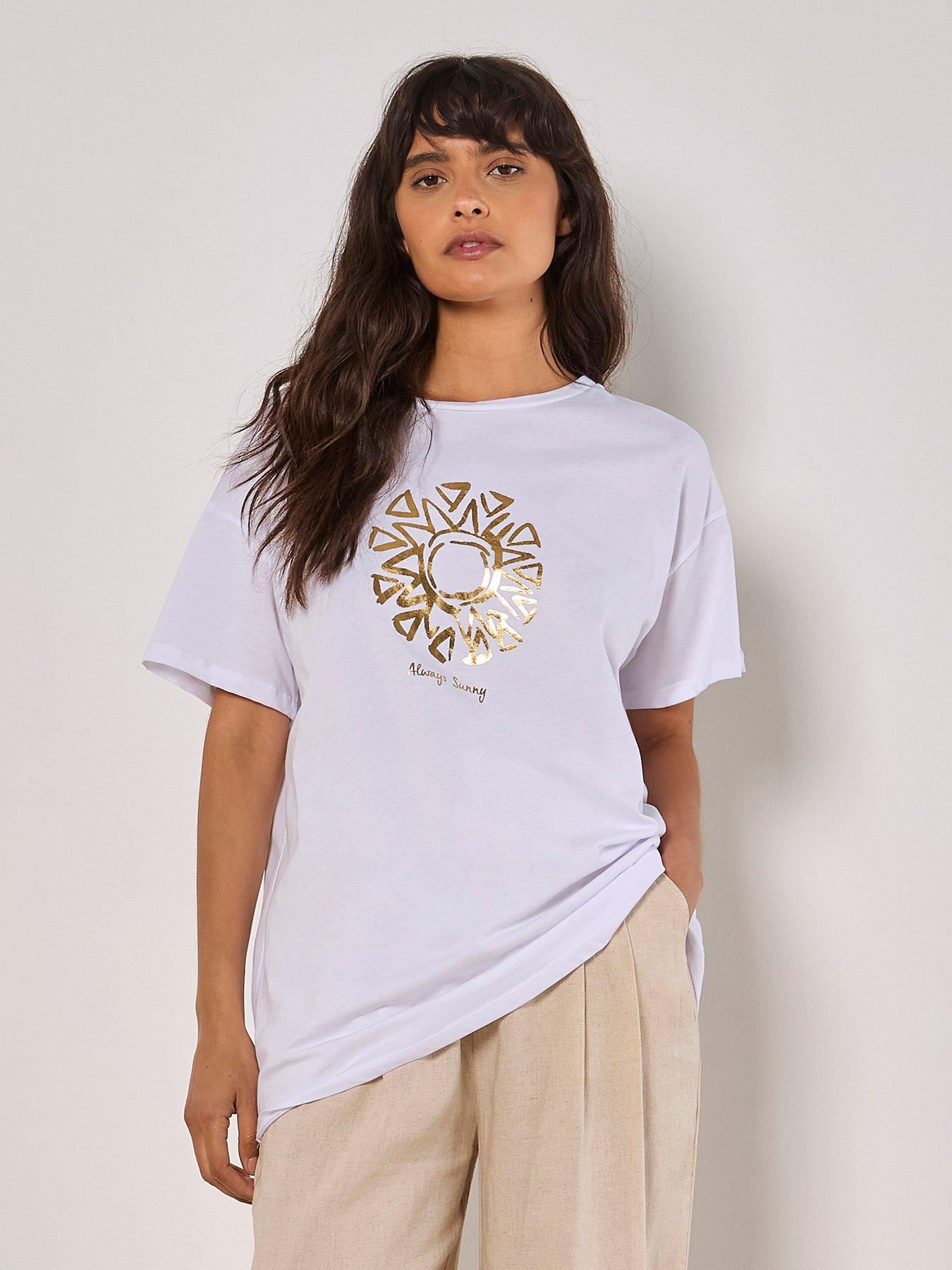undefined Always Sunny Bloc Print Sun T-Shirt - Gold