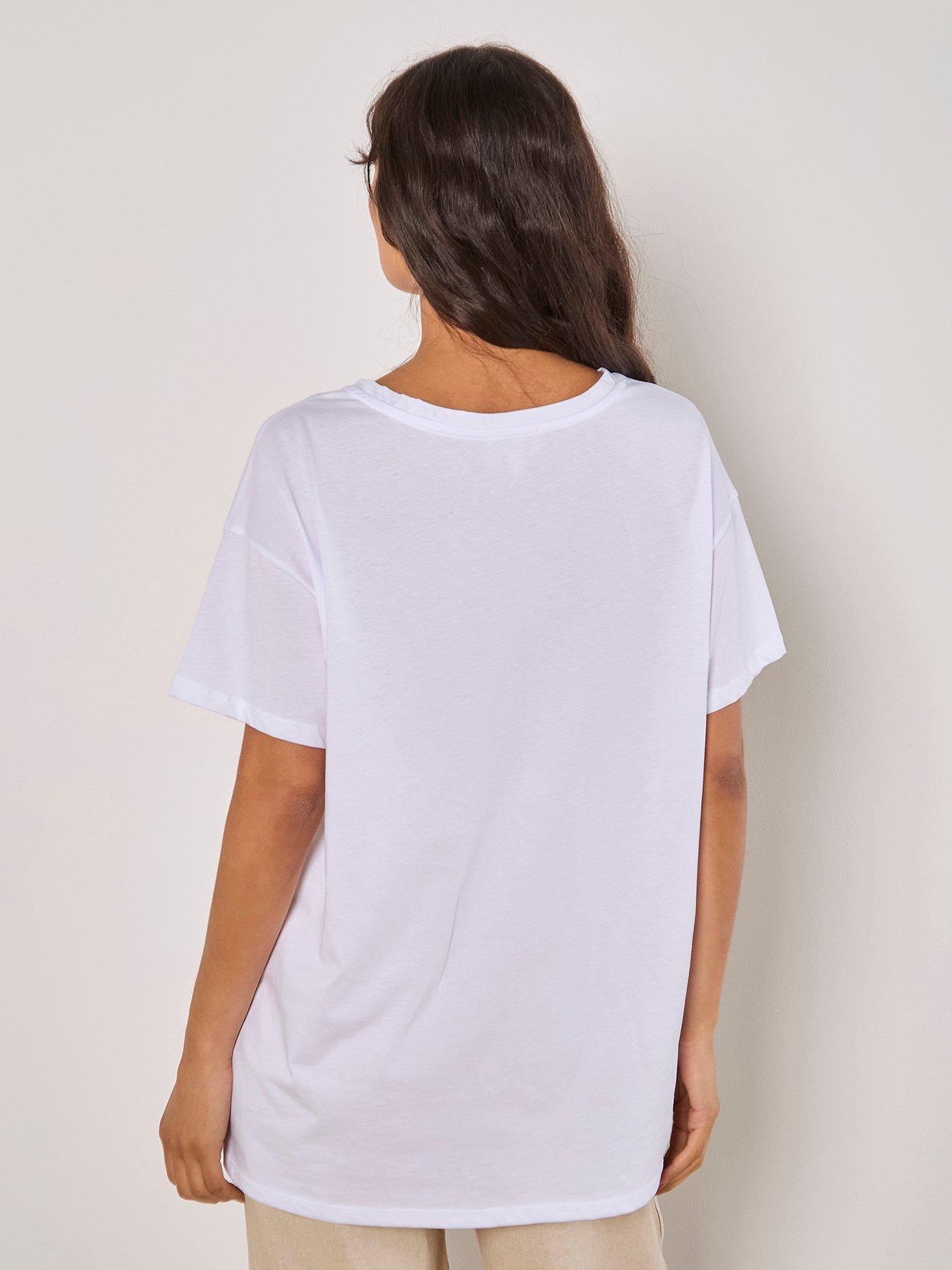  image of apricot-always-sunny-bloc-print-sun-t-shirt-gold