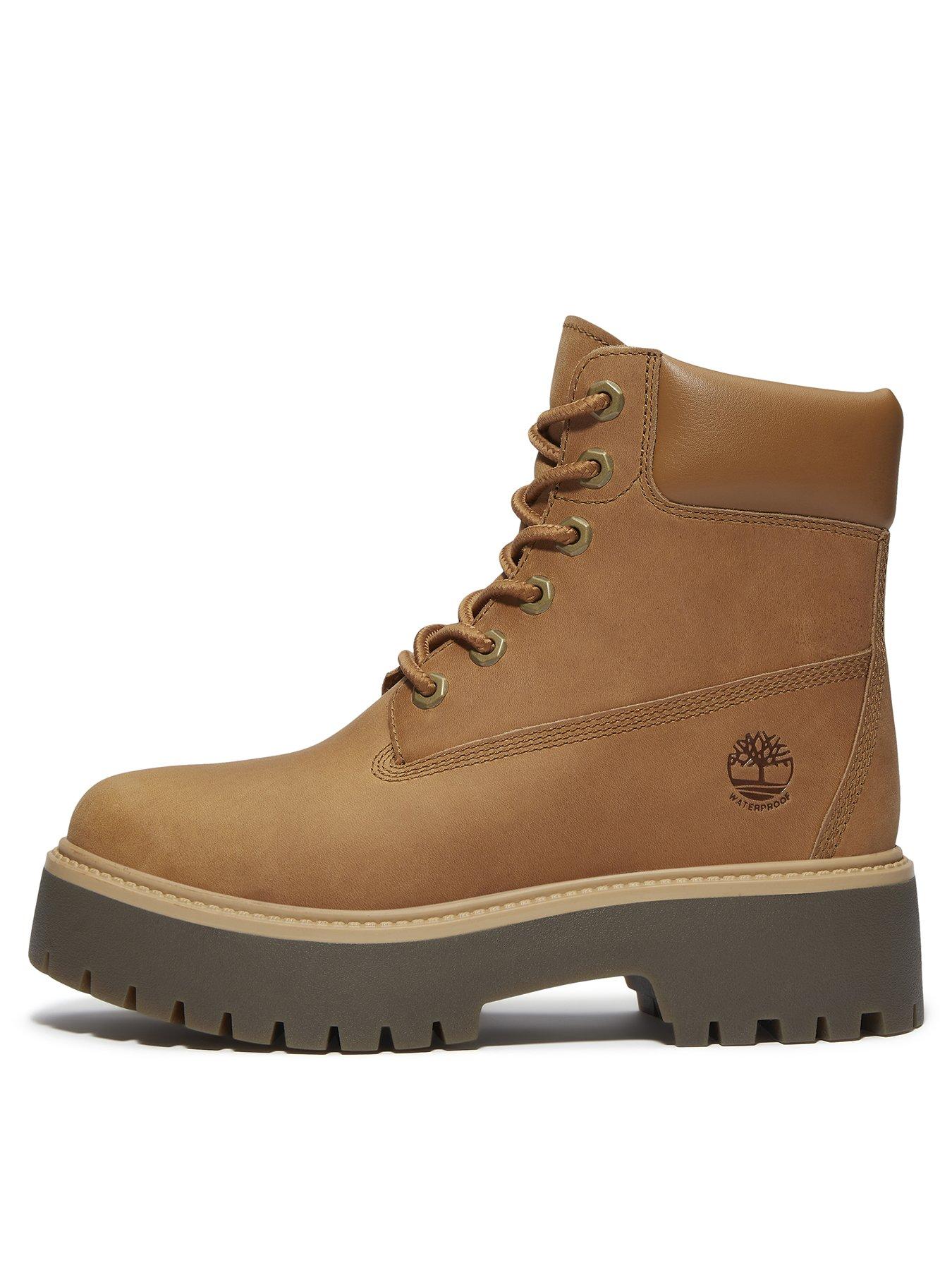 Image 1 of 7 of Timberland Stone Street 6 In Lace Waterproof Boot - Beige