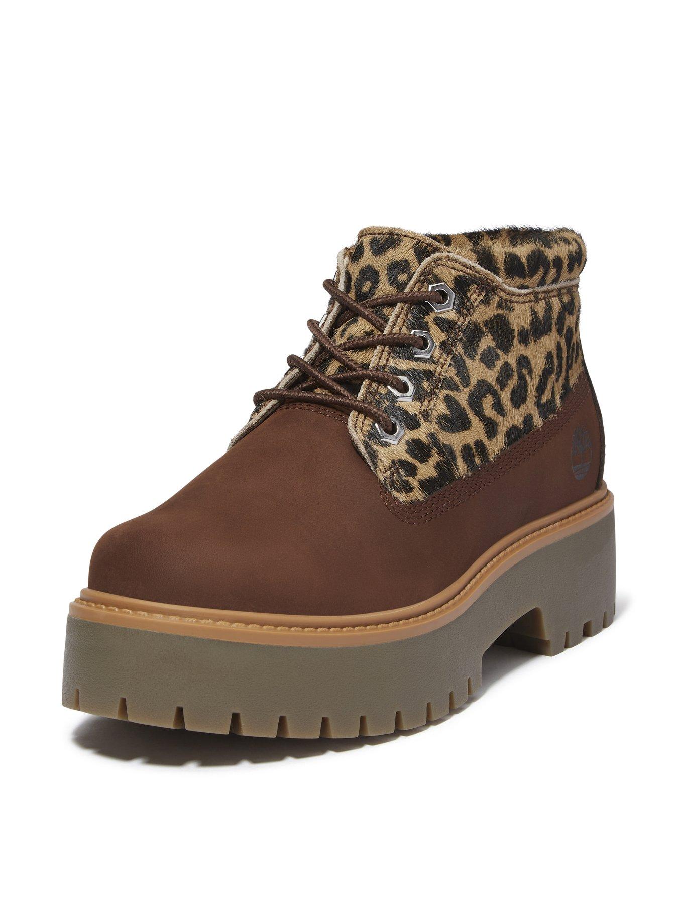 Image 6 of 7 of Timberland Stone Steet Leopard Print Lace-up Boot - Medium Brown