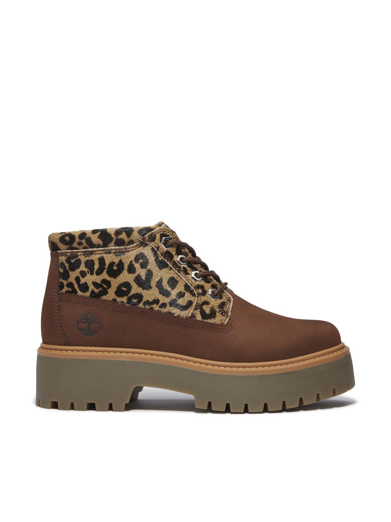 Image 7 of 7 of Timberland Stone Steet Leopard Print Lace-up Boot - Medium Brown