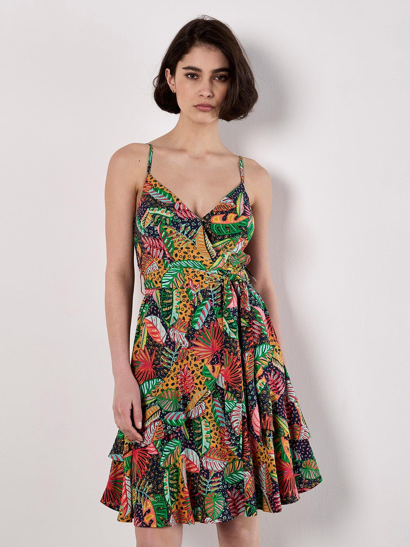undefined Tropical Festival Cami Dress - Blue