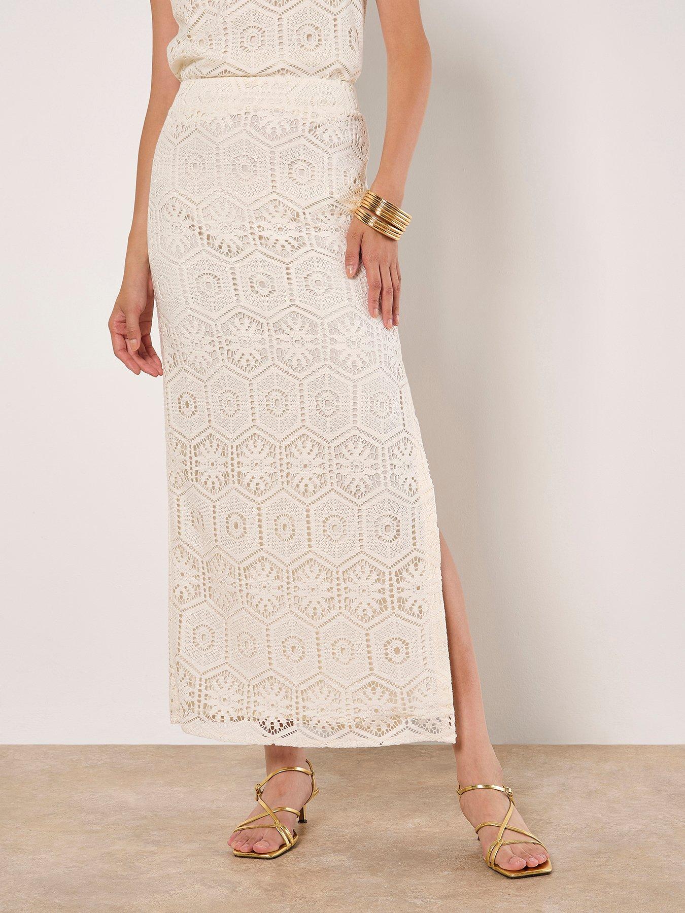 undefined Tile Crochet Maxi Skirt