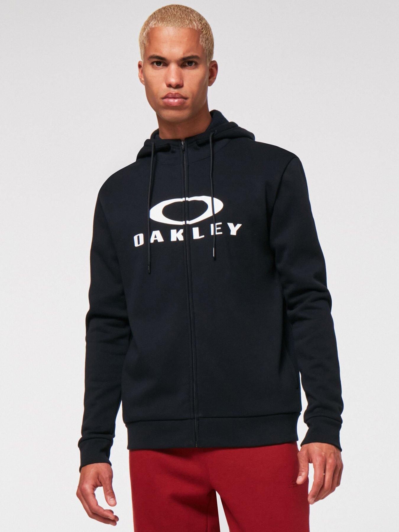  image of oakley-mens-bark-full-zip-hoodie-20-black