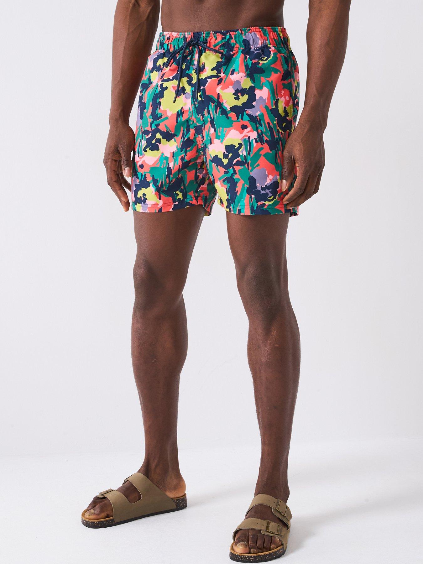 Image 1 of 4 of DKNY Gili Printed Swimshorts - Red