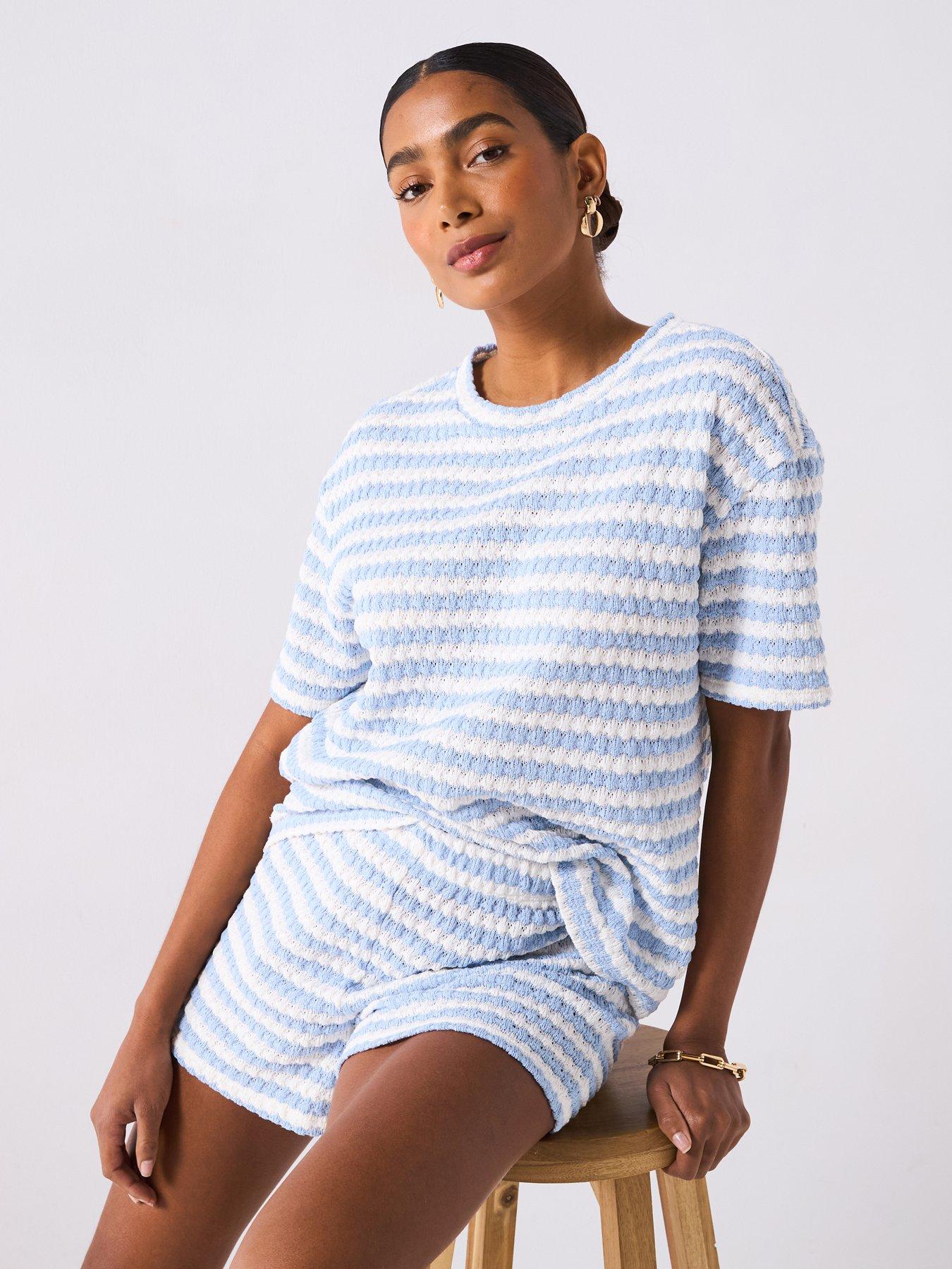 undefined Textured Stripe Top Co-ord