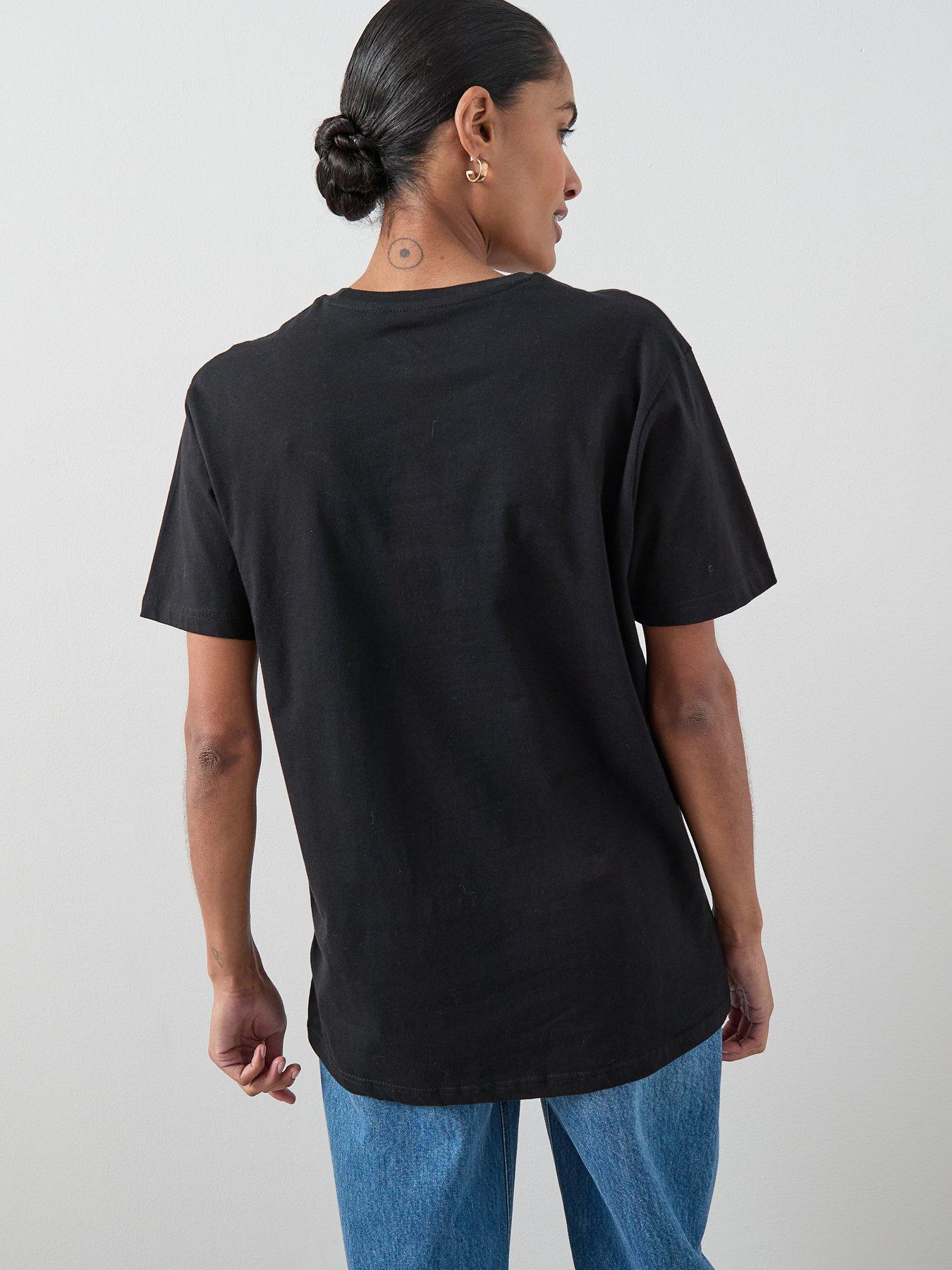  image of v-by-very-san-jose-oversized-graphic-t-shirt-black