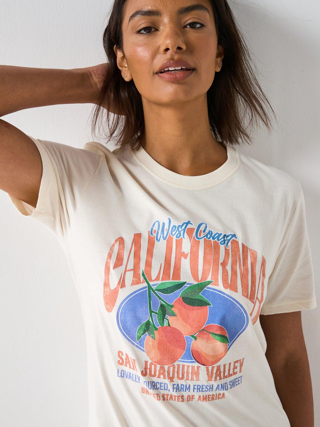 undefined Oversized Oranges Graphic Tee - White