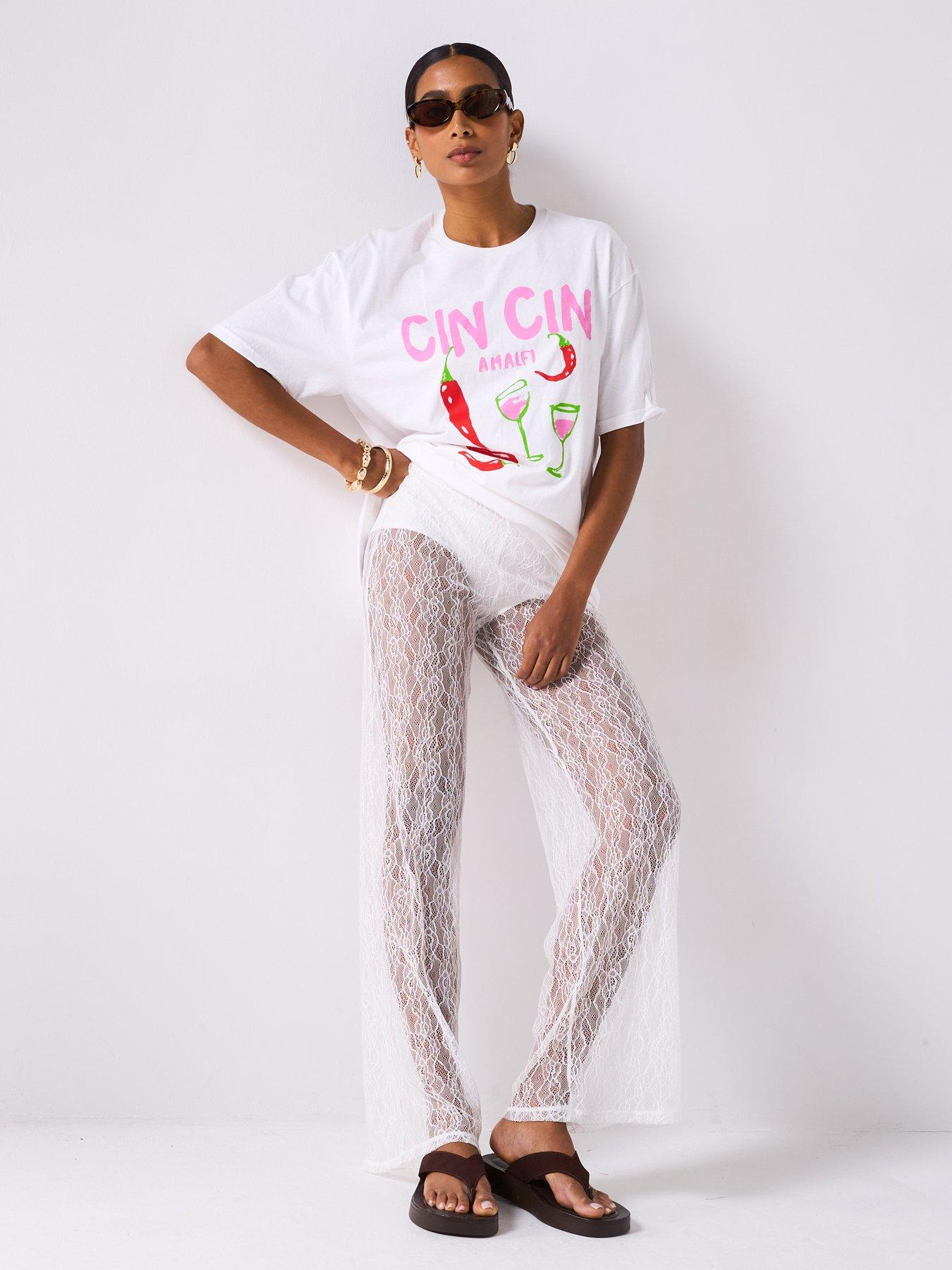  image of v-by-very-wide-leg-lace-trouser-white