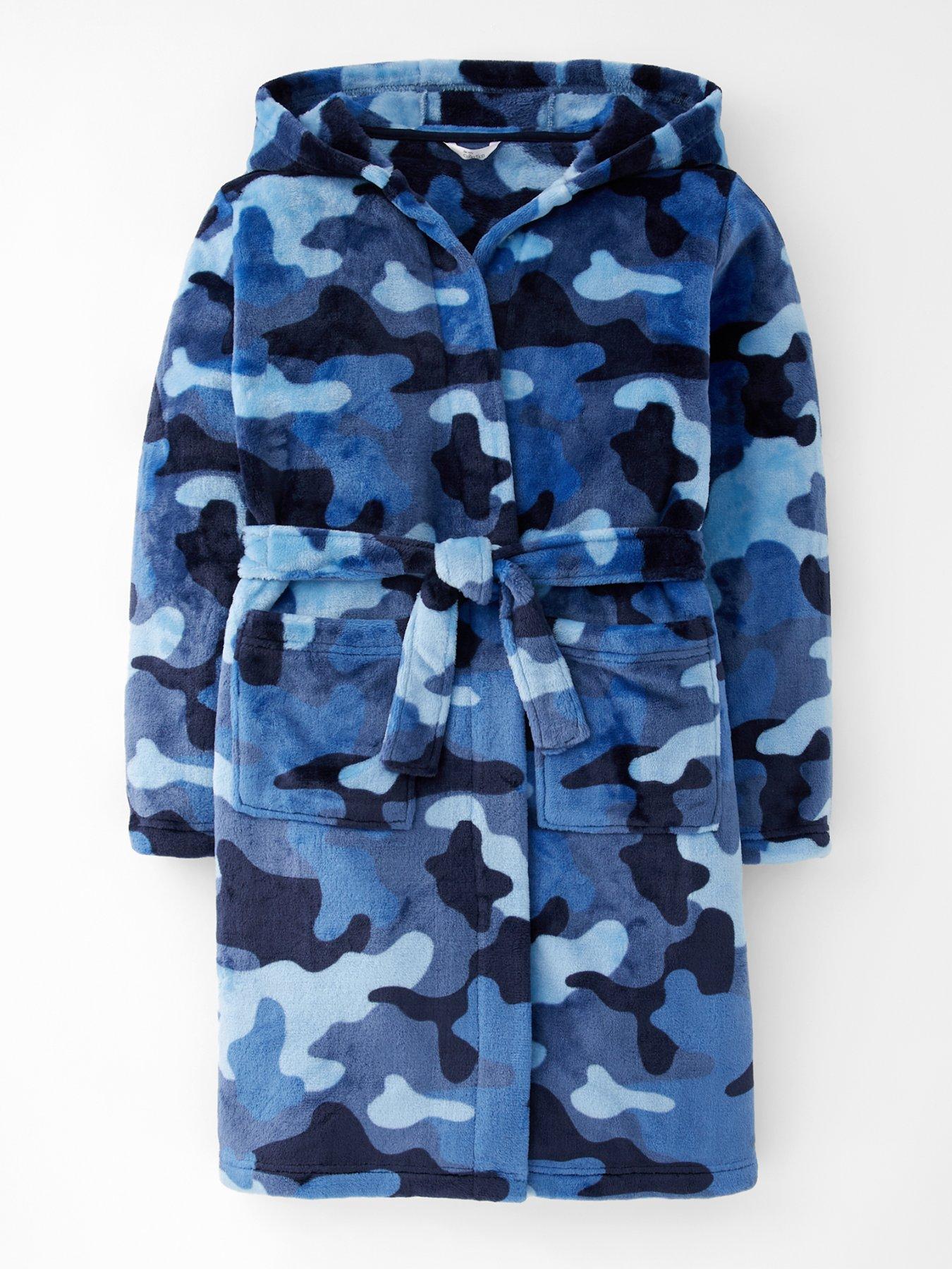  image of the-very-collection-boys-fleece-camo-dressing-gown-multi