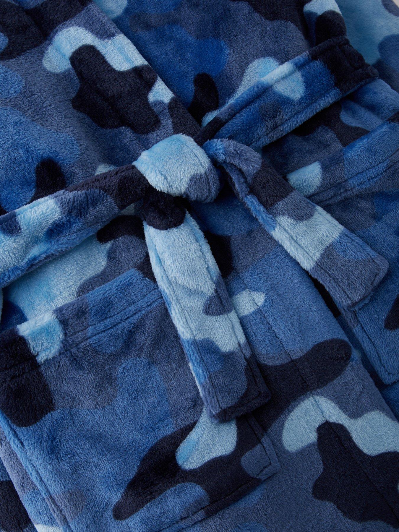  image of the-very-collection-boys-fleece-camo-dressing-gown-multi